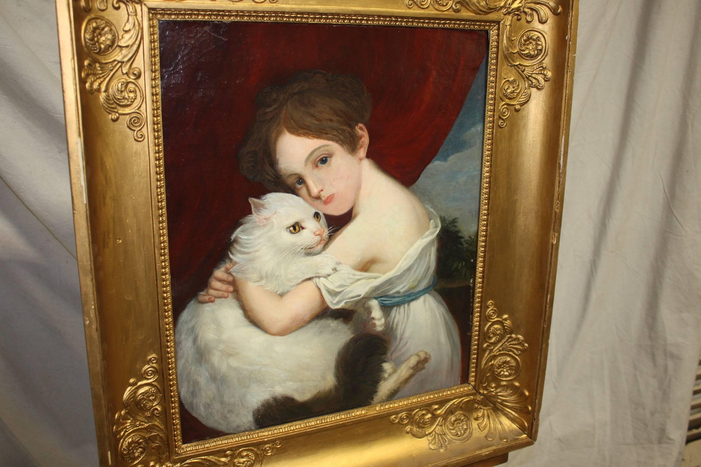 Empire Beautiful Early 19th Century Portrait For Sale