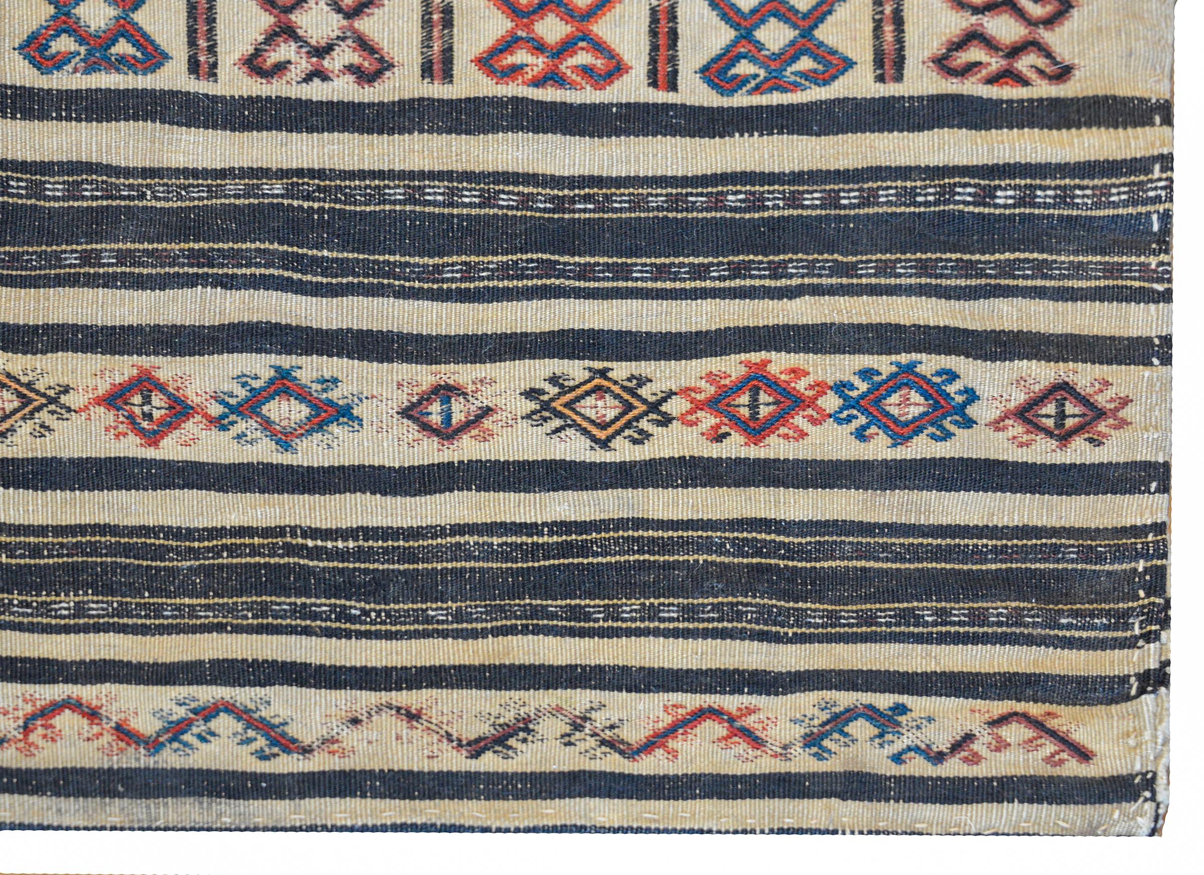 Vegetable Dyed Beautiful Early 20th Century Afshar Grain Bag For Sale