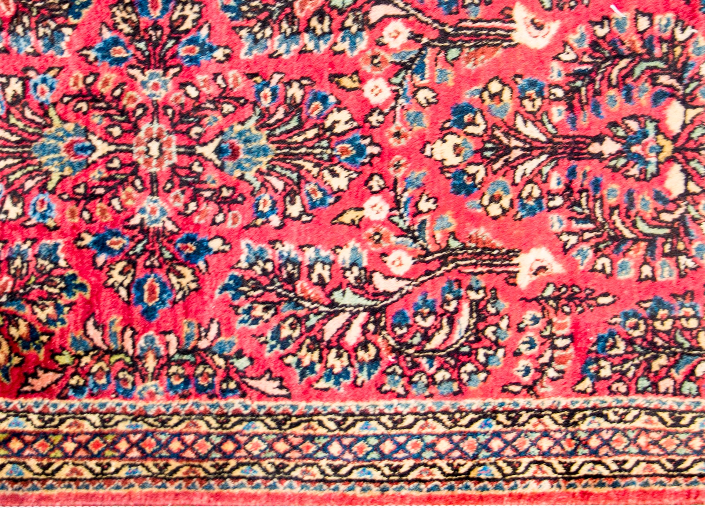 Vegetable Dyed Beautiful Early 20th Century Antique Sarouk Rug For Sale
