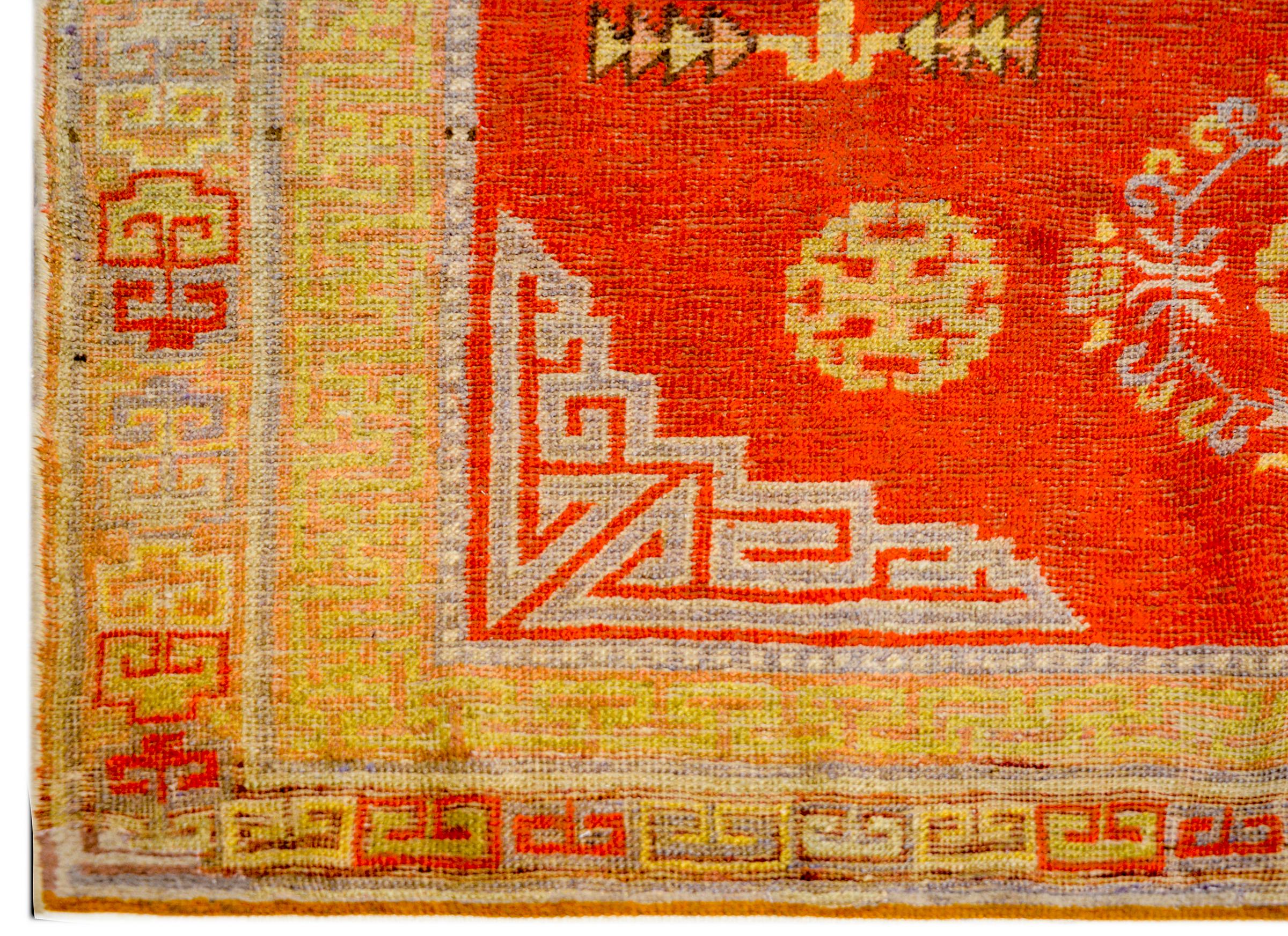 East Turkestani Beautiful Early 20th Century Central Asian Khotan Rug For Sale