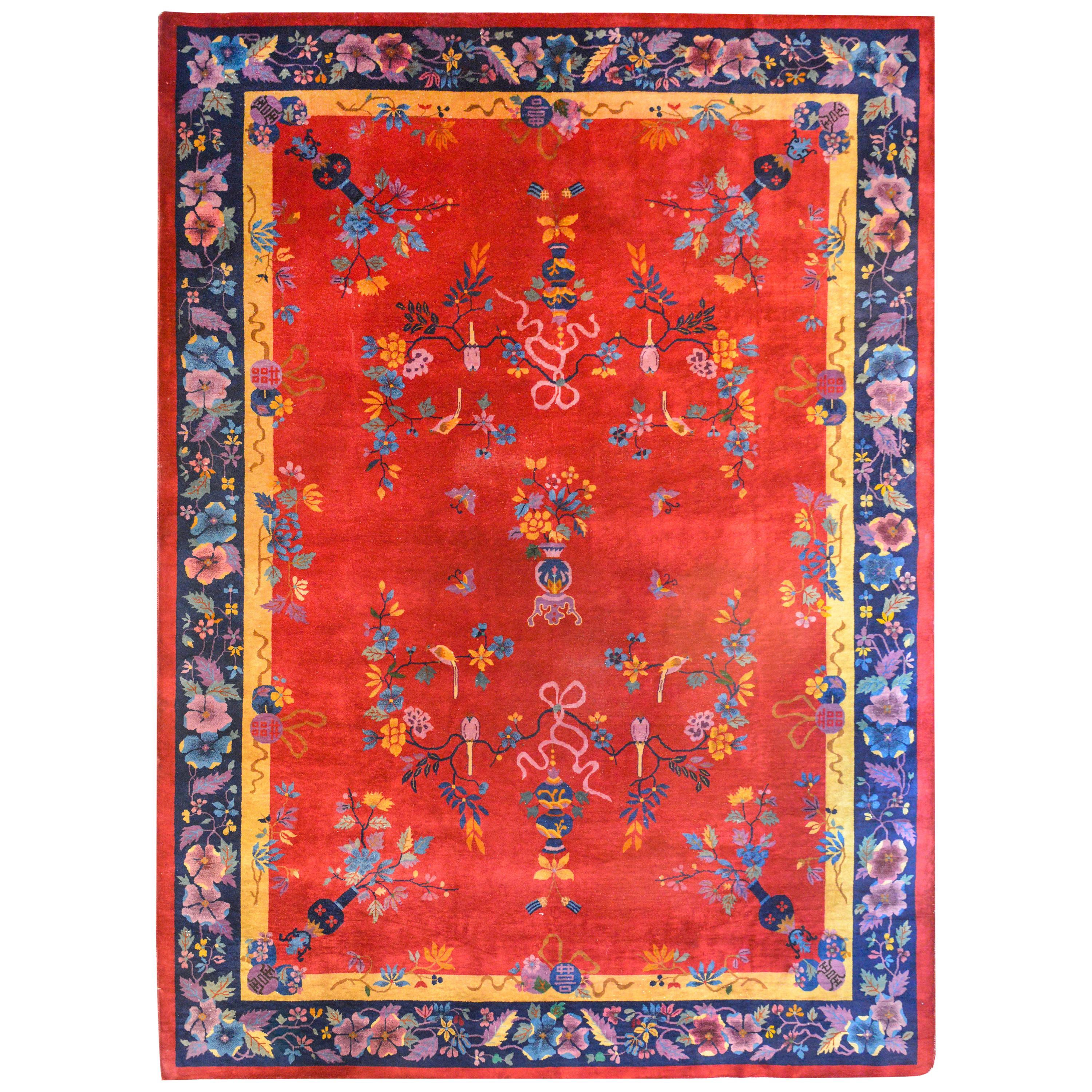 Magnifique tapis Art Déco chinois du début du XXe siècle en vente