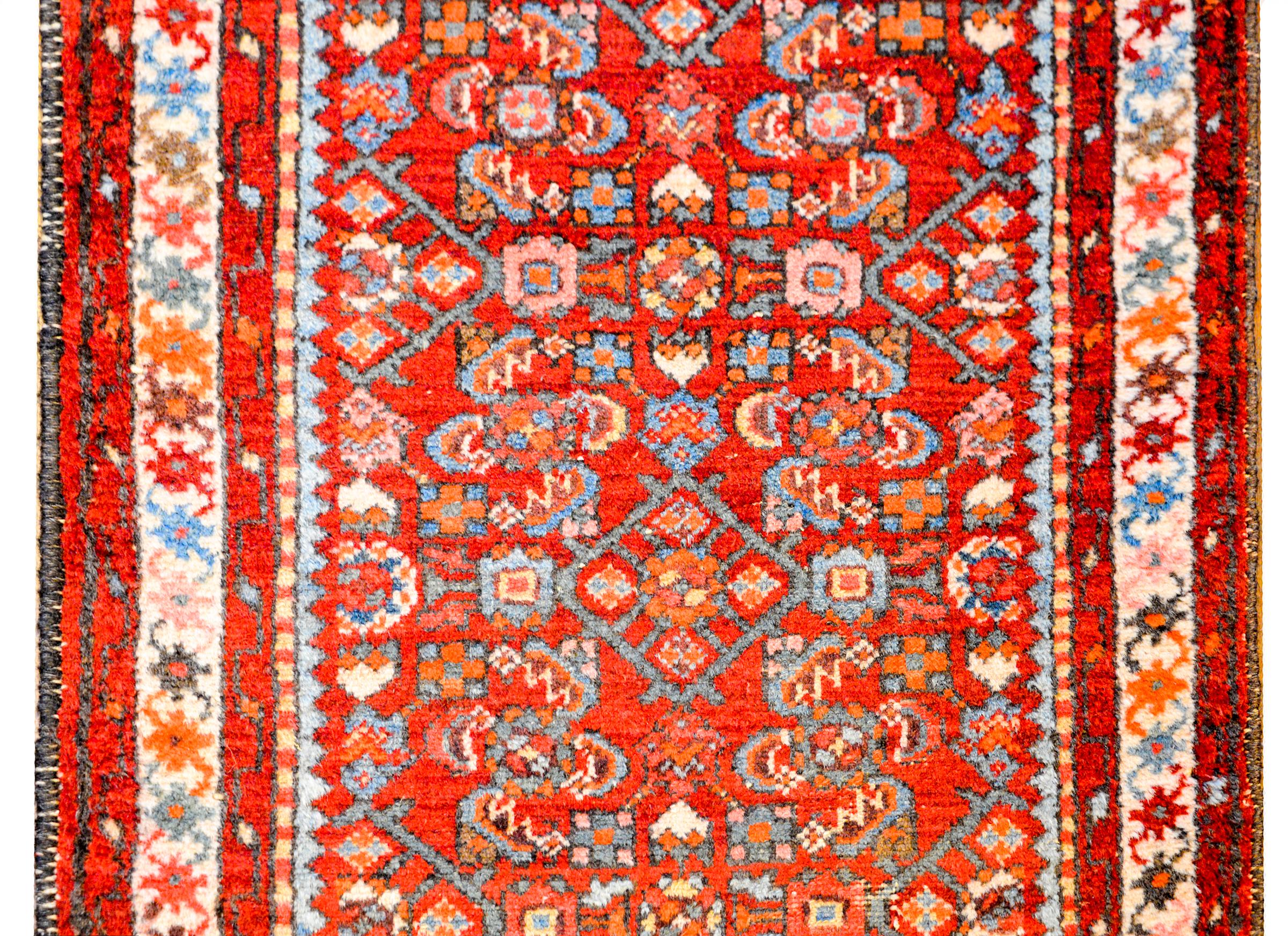 Heriz Serapi Beautiful Early 20th Century Dargazin Herati Runner For Sale
