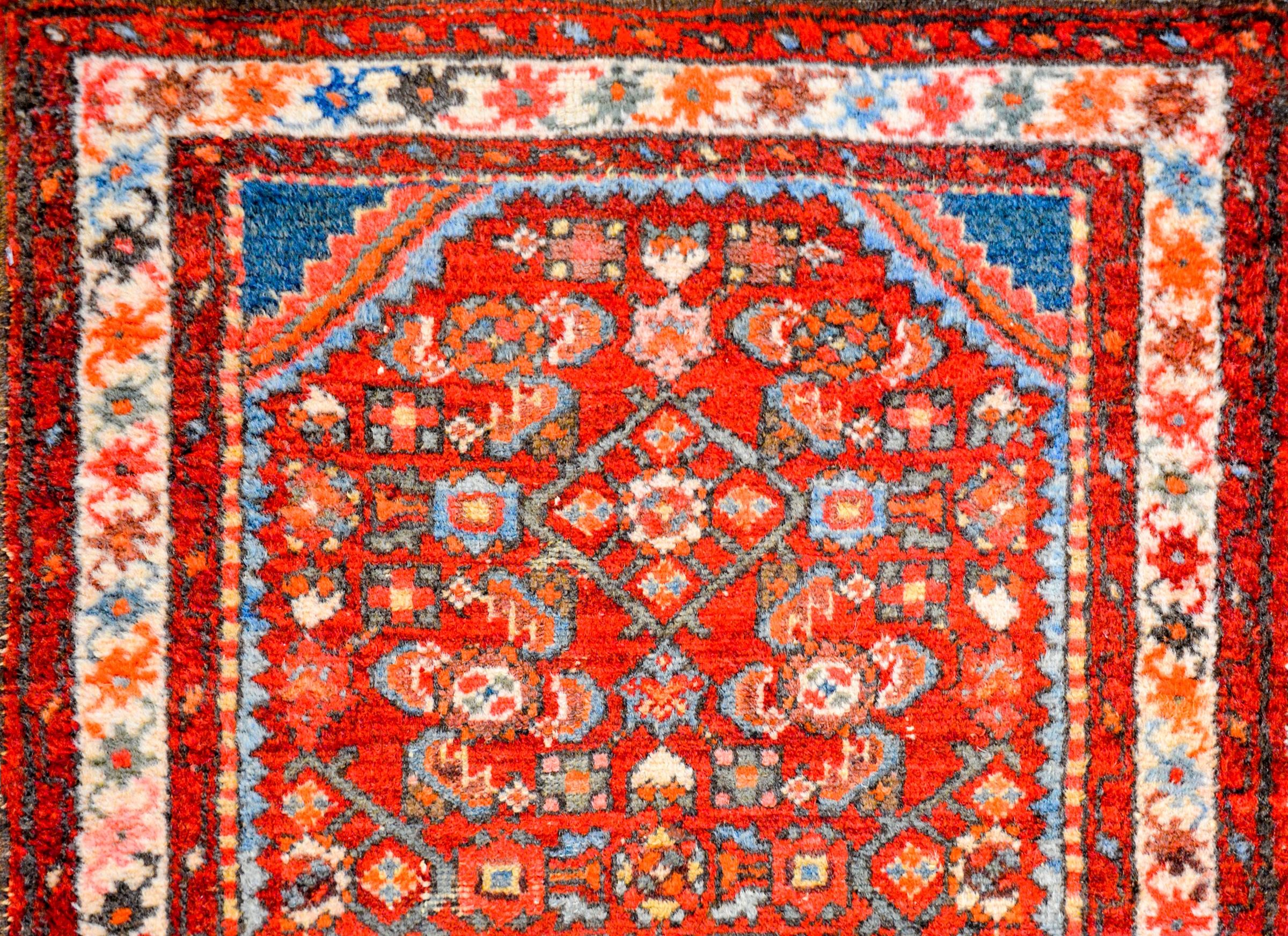 Vegetable Dyed Beautiful Early 20th Century Dargazin Herati Runner For Sale