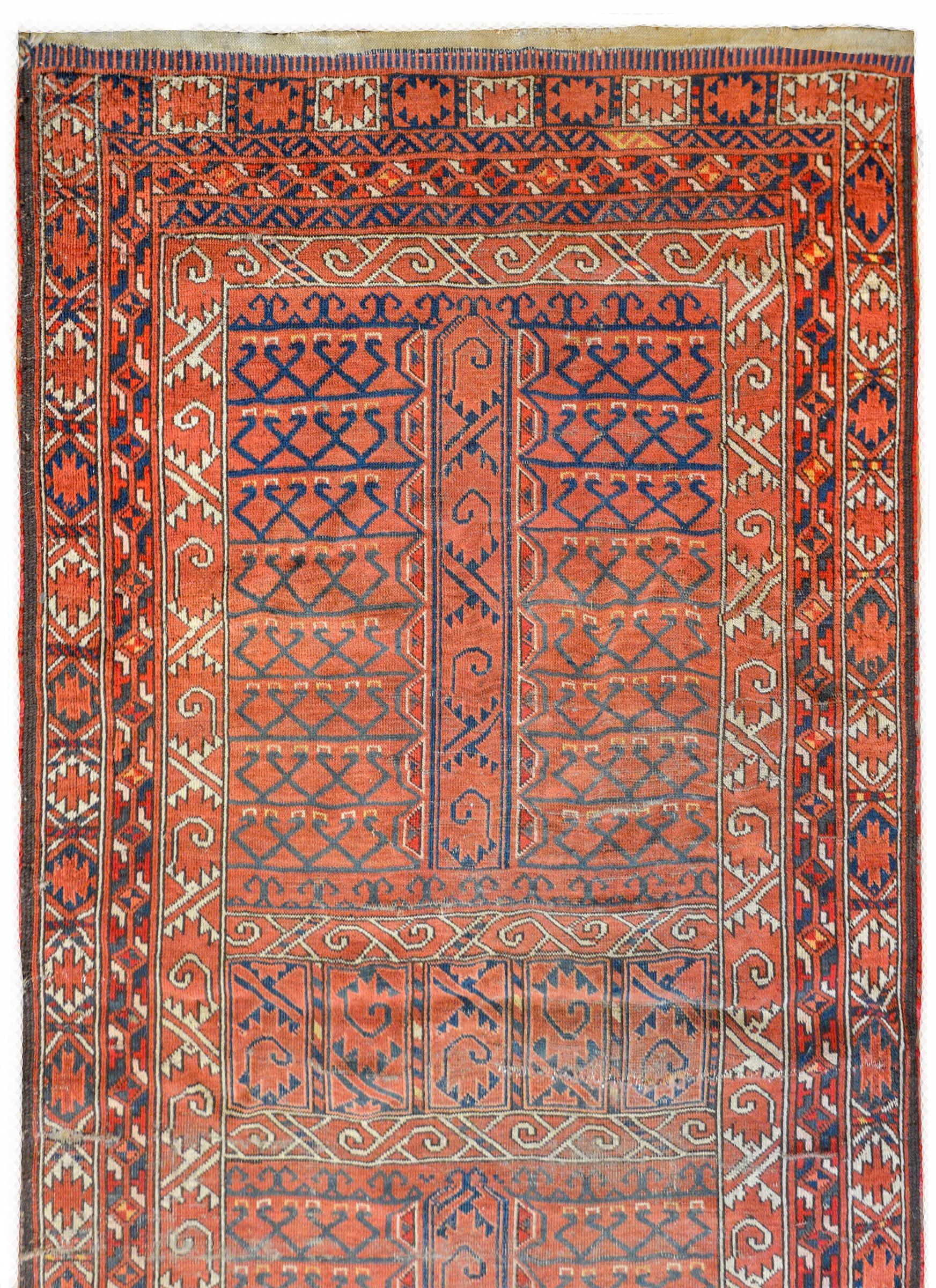 Vegetable Dyed Beautiful Early 20th Century Ersari Turkman rug For Sale