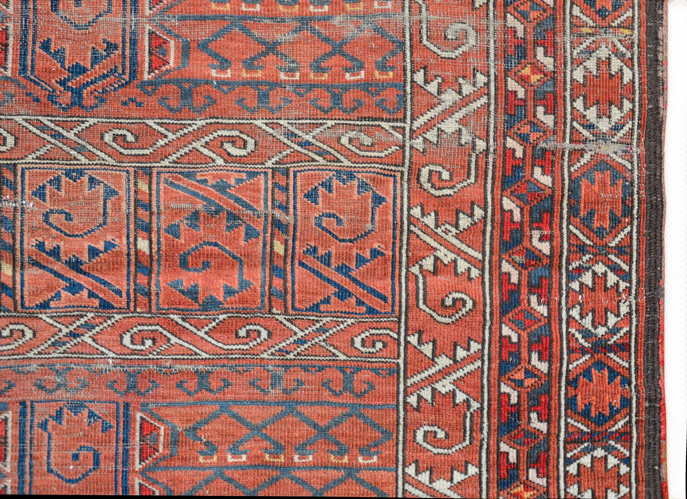 Wool Beautiful Early 20th Century Ersari Turkman rug For Sale