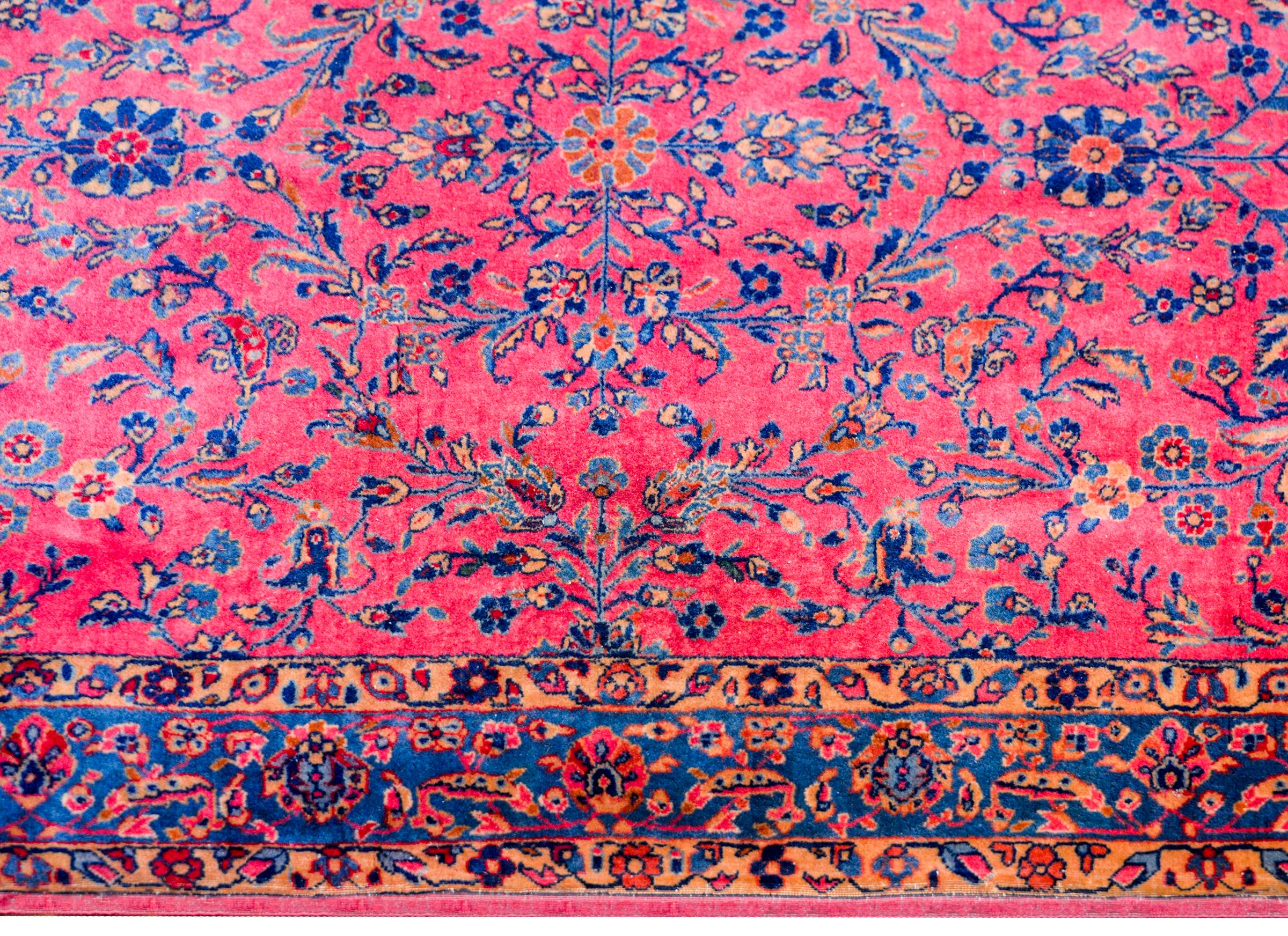 Beautiful Early 20th Century Kashan Rug In Good Condition For Sale In Chicago, IL