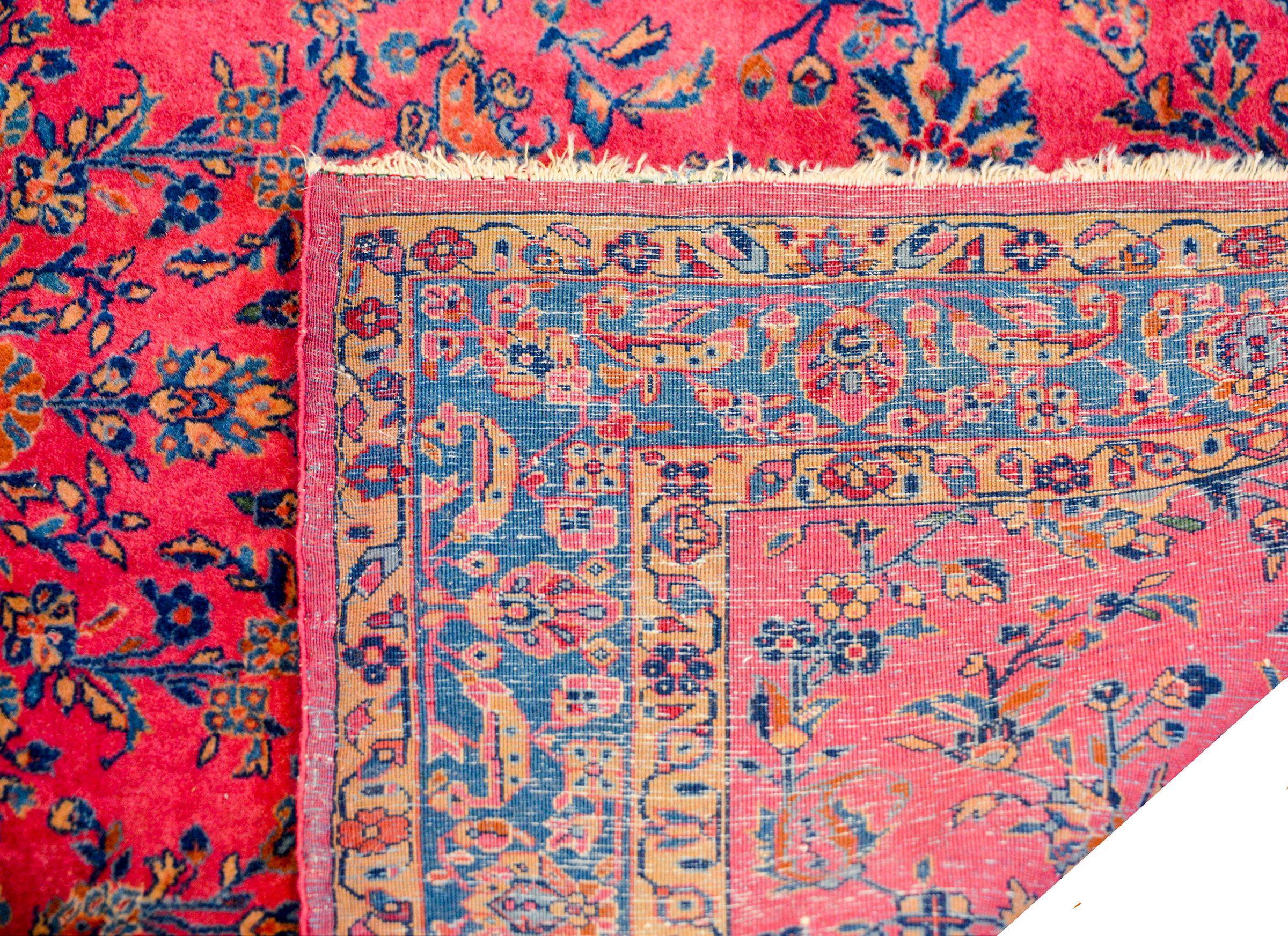 Wool Beautiful Early 20th Century Kashan Rug For Sale