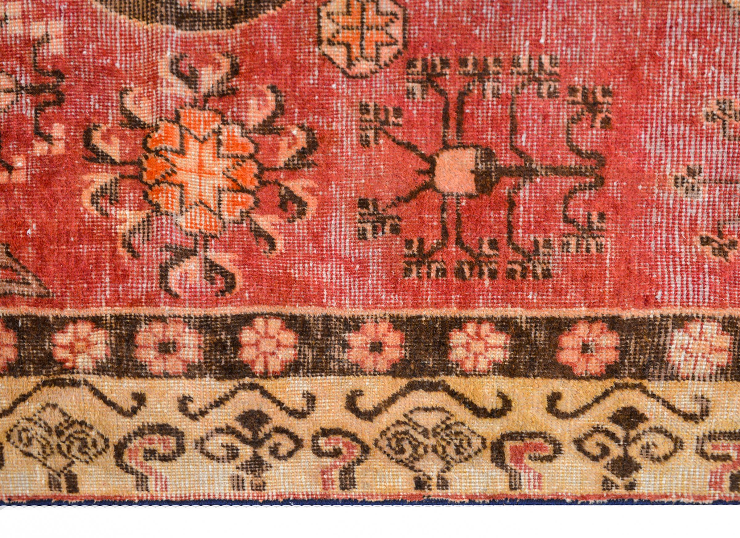 Wool Beautiful Early 20th Century Khotan Rug For Sale