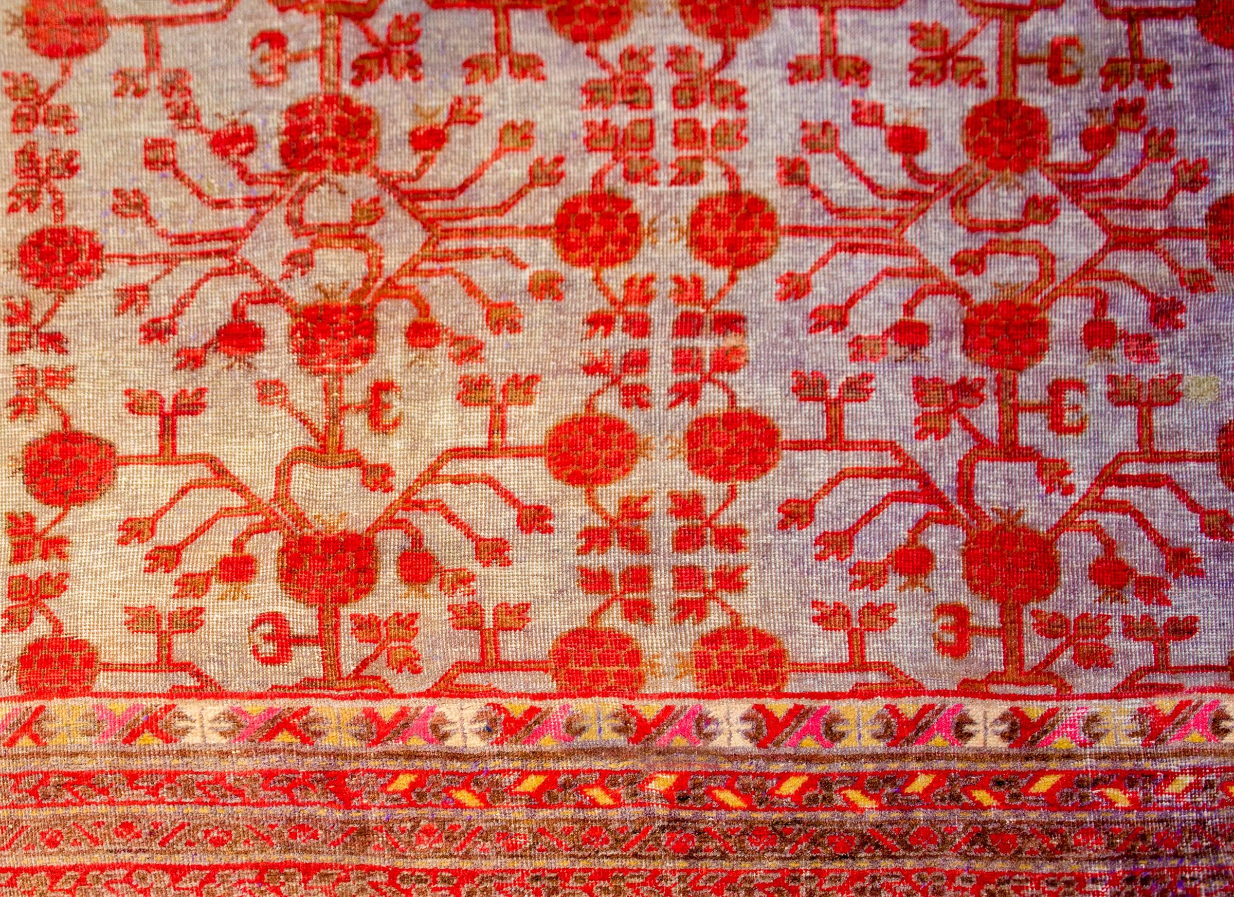 East Turkestani Beautiful Early 20th Century Samarkand Rug