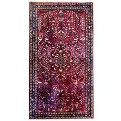 Preciosa alfombra sarouk de principios del siglo XX