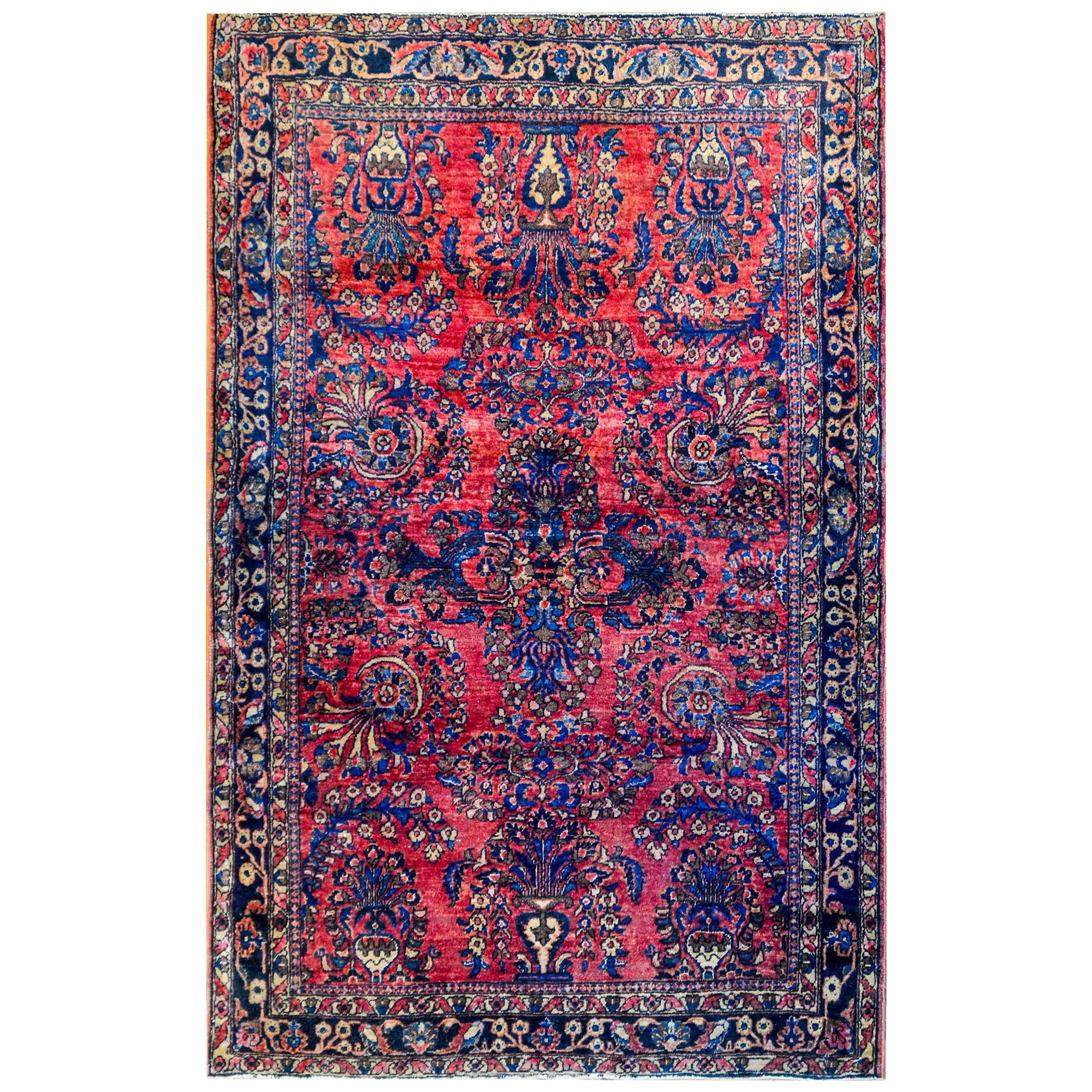 Preciosa alfombra sarouk de principios del siglo XX en venta