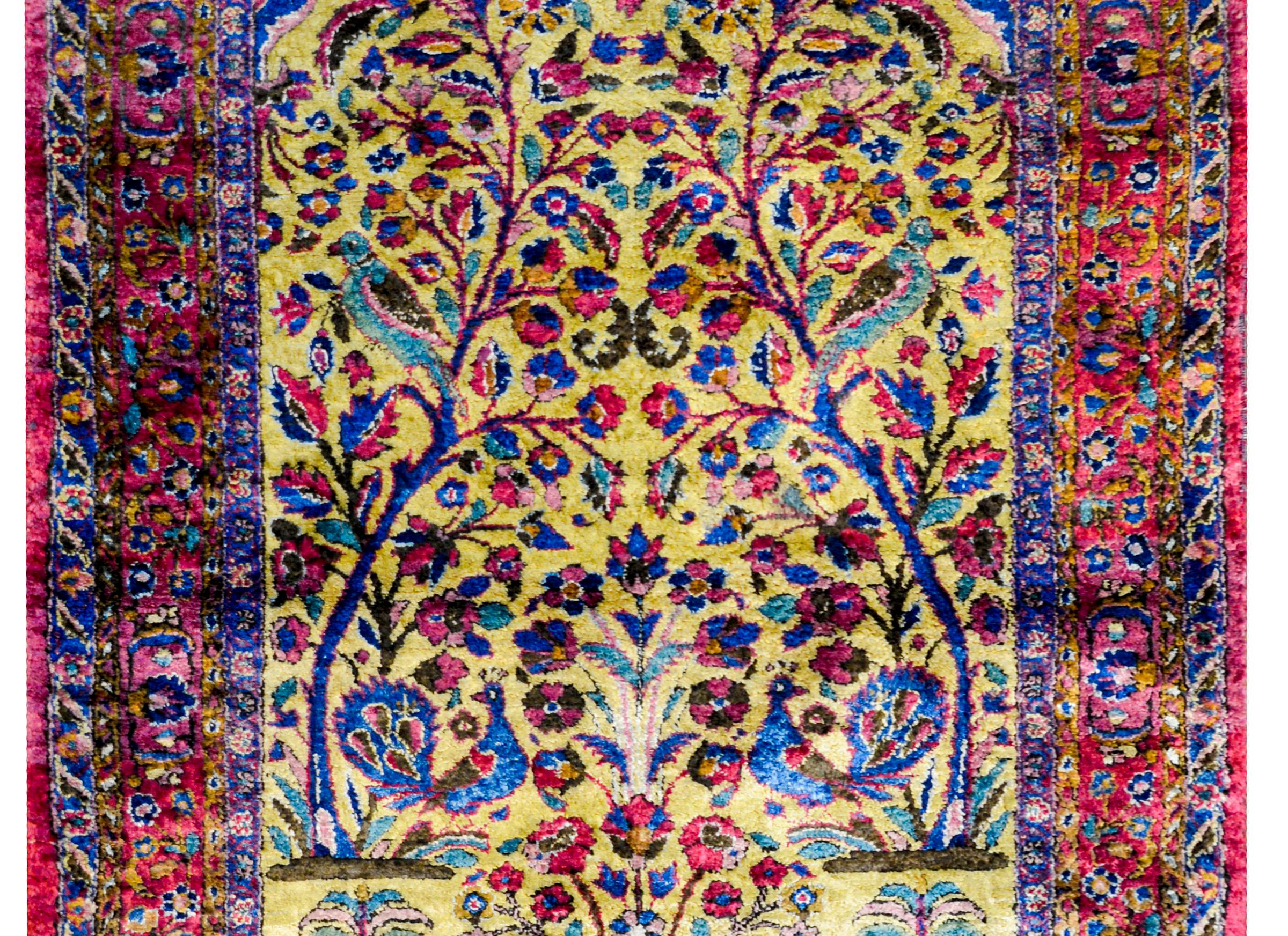 Persian Beautiful Early 20th Century Silk Kashan Rug