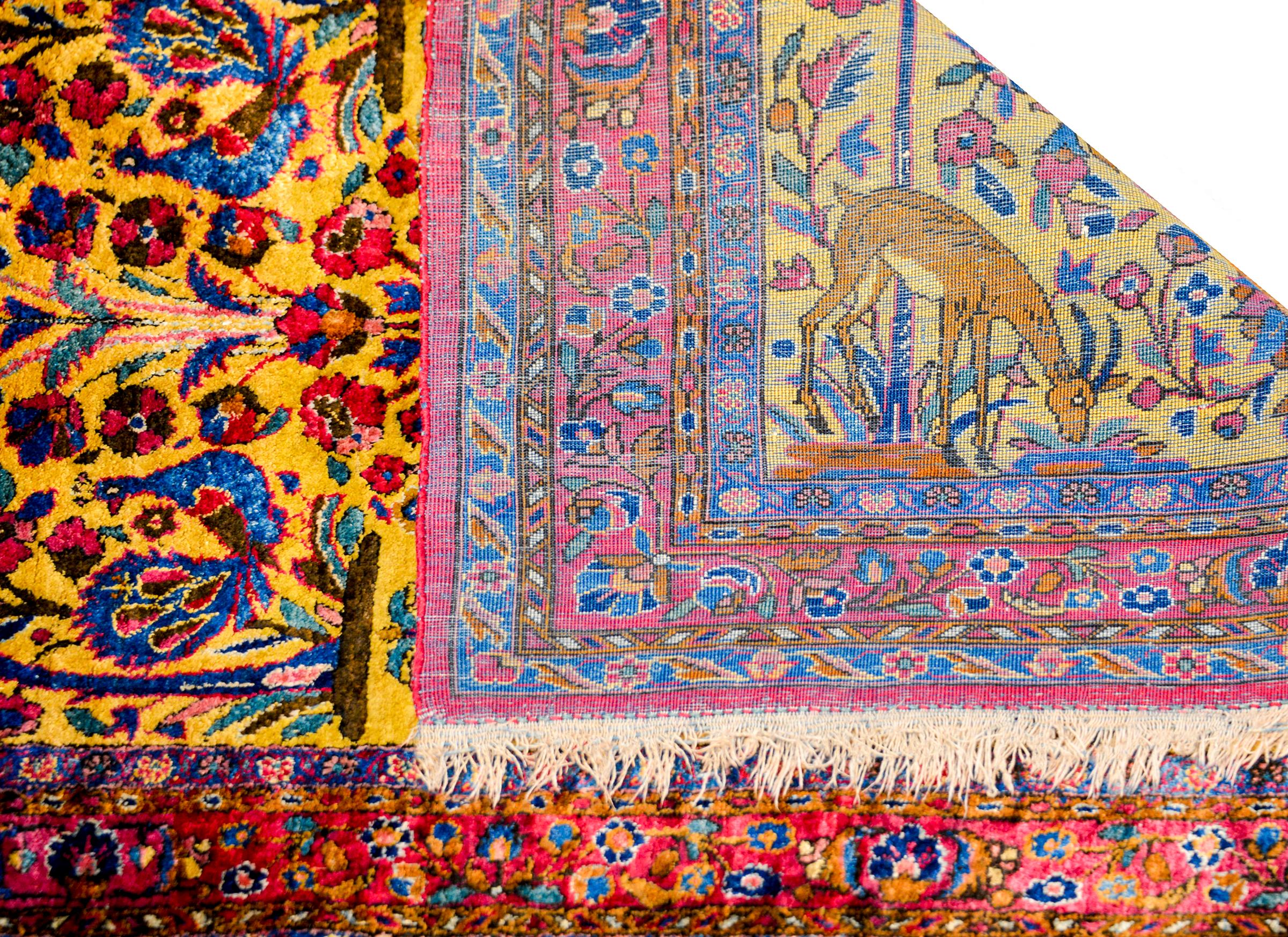 Beautiful Early 20th Century Silk Kashan Rug 1