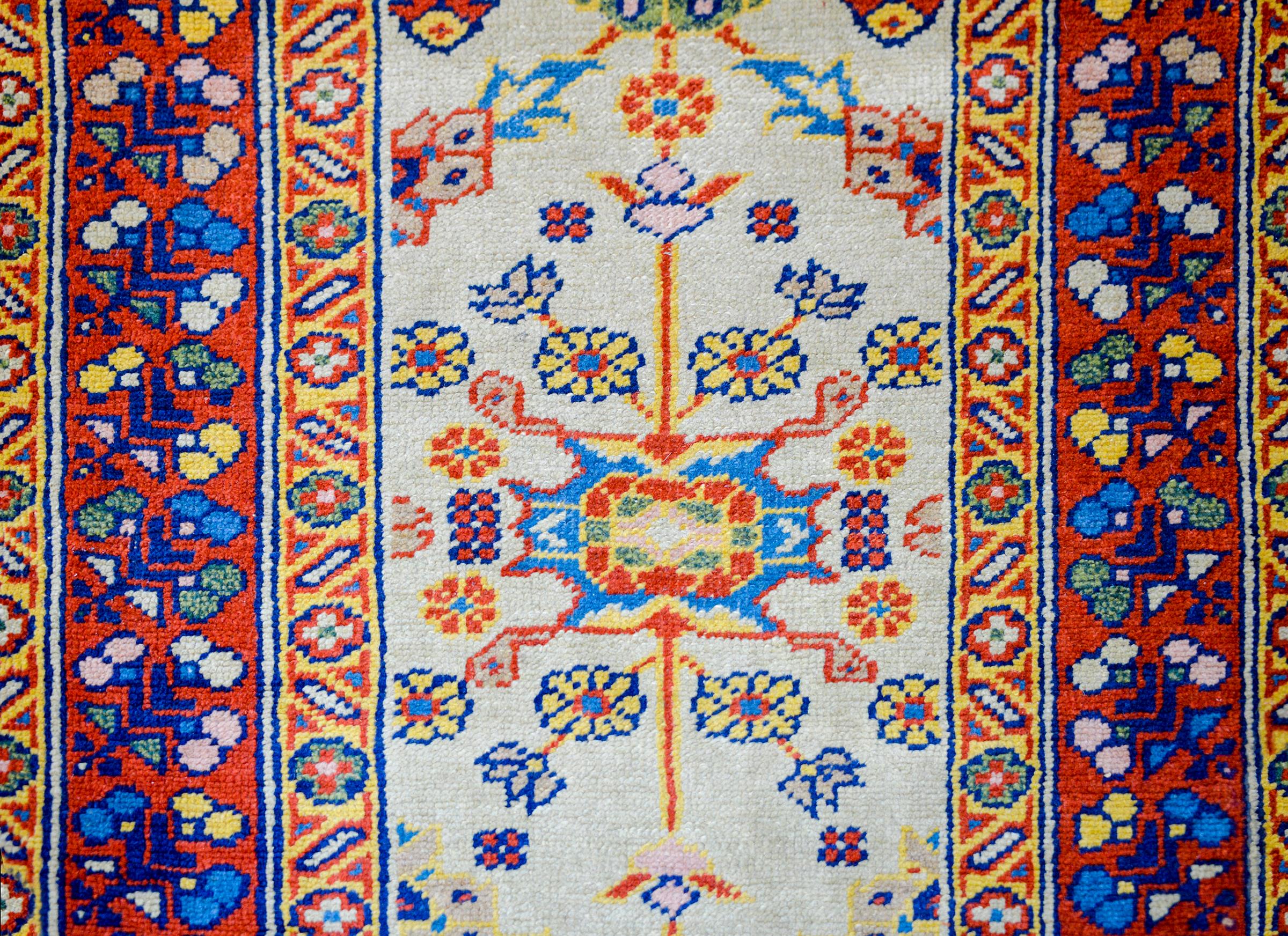 Vegetable Dyed Beautiful Early 20th Century Sultanabad Runner