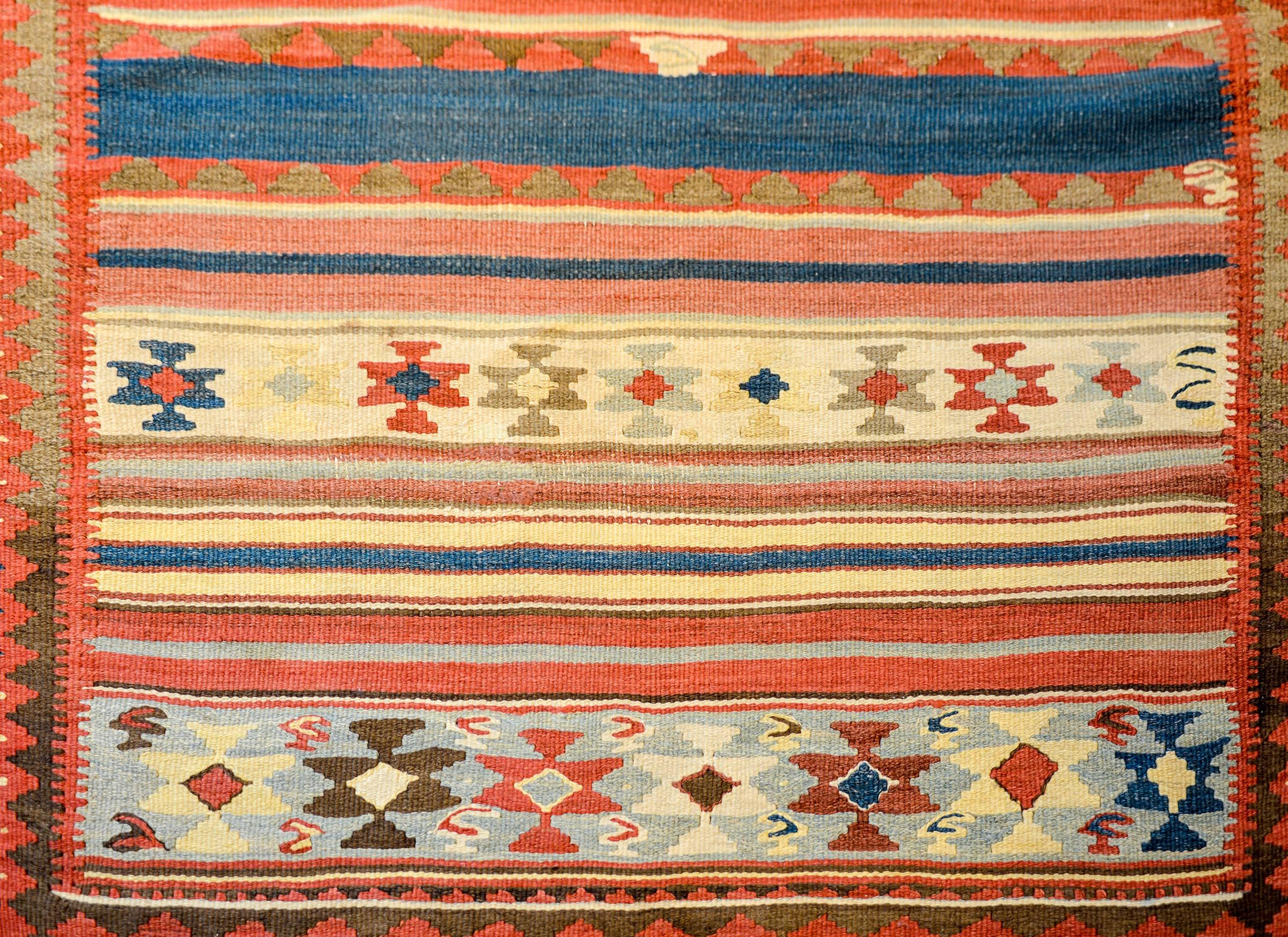 Wool Beautiful Early 20th Century Zarand Kilim Runner For Sale