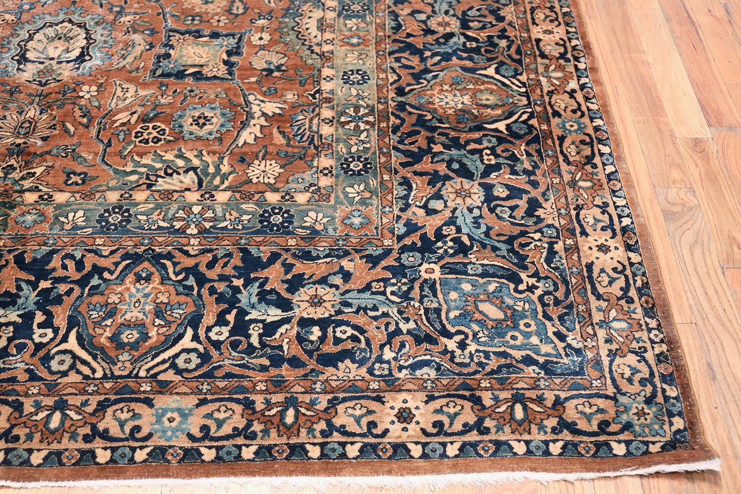 Kirman Beautiful Earth-Tone Oversized Antique Persian Kerman Carpet
