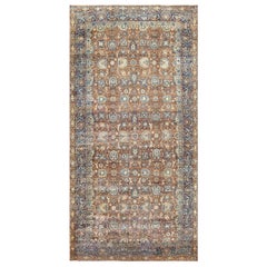 Beautiful Earth-Tone Oversized Antique Persian Kerman Carpet