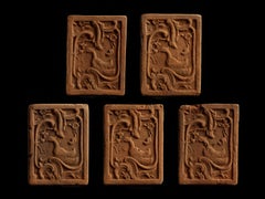 Beautiful Earthenware Tile with Floral Motifs and a Bird