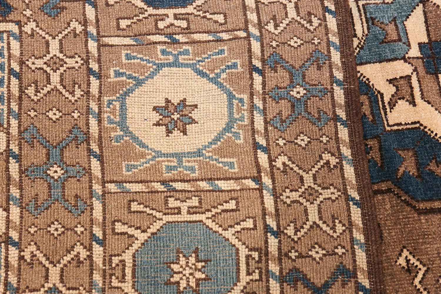 Beautiful Earthtone Antique Afghan Rug. Size: 6 ft 7 in x 9 ft 7 in 3