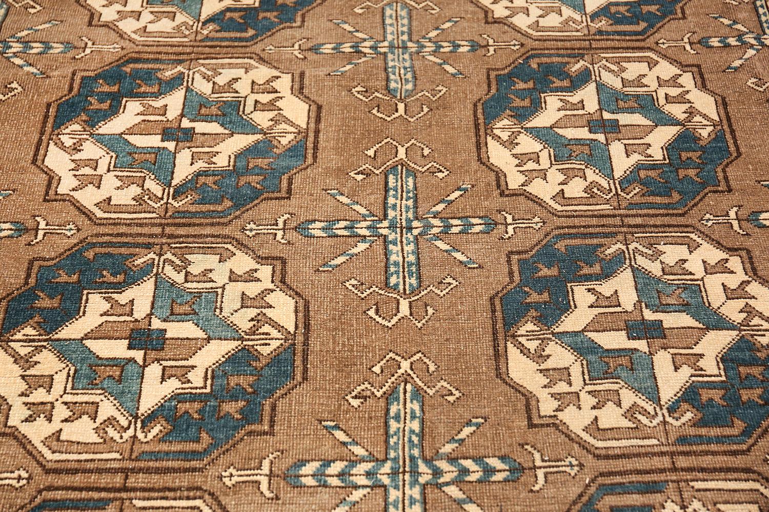 Tribal Beautiful Earthtone Antique Afghan Rug. Size: 6 ft 7 in x 9 ft 7 in