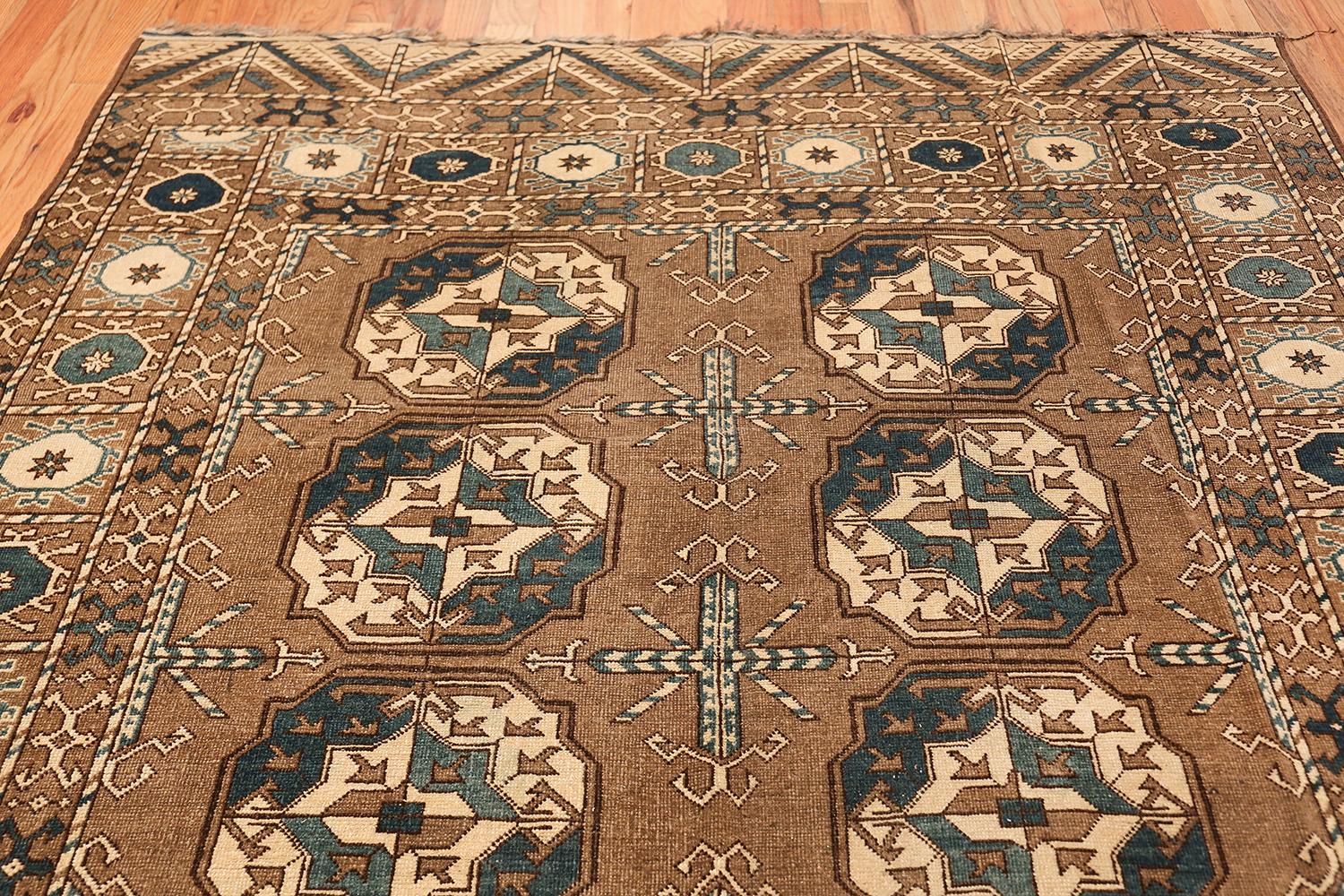 Beautiful Earthtone Antique Afghan Rug. Size: 6 ft 7 in x 9 ft 7 in 1