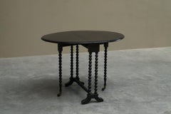 Beautiful Ebonized Bobbin Turned Baby Sutherland Table England Late 19th Century