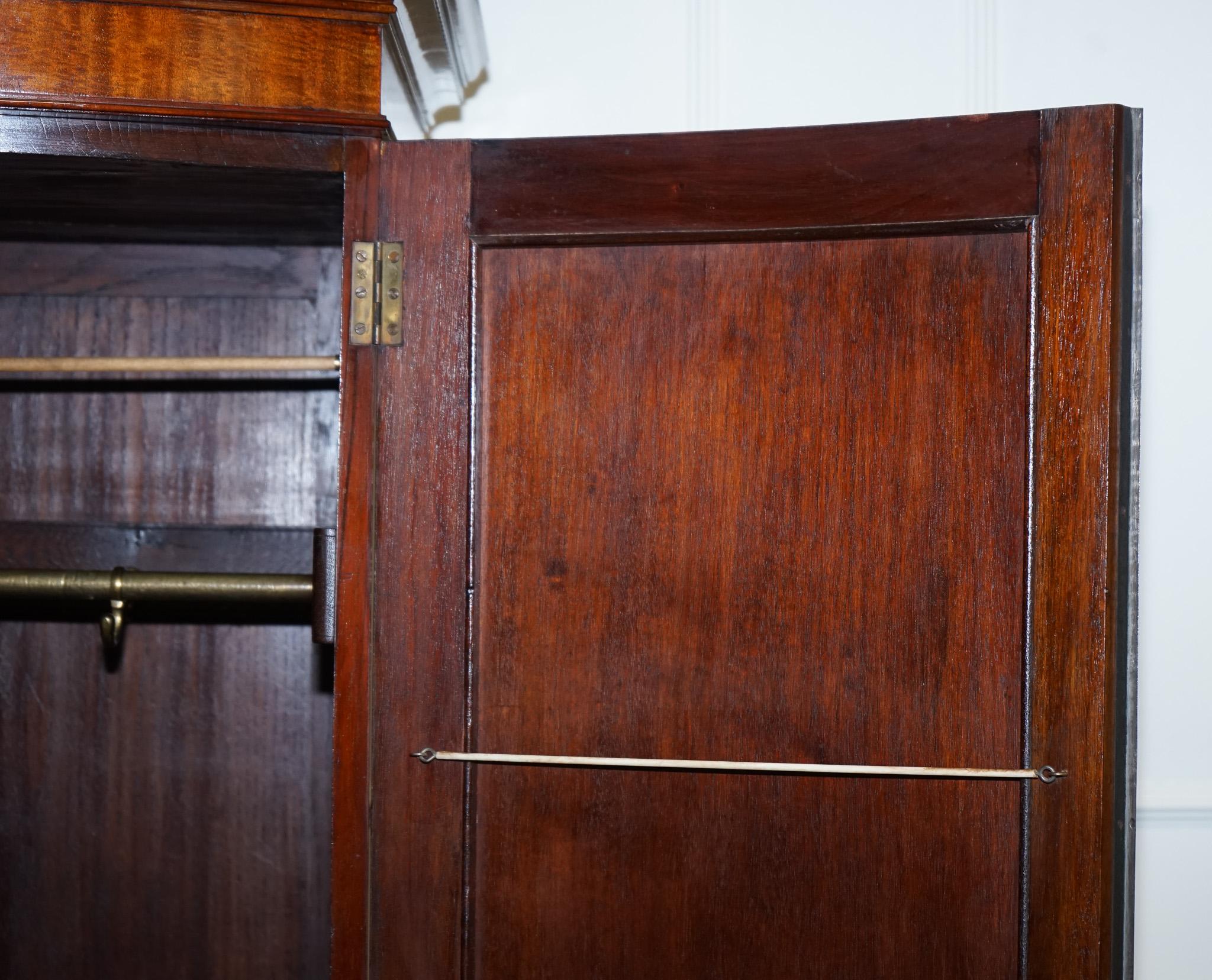 Hand-Crafted Beautiful Edwardian 1900s Bow Fronted Two Door Wardrobe with Brass Lining