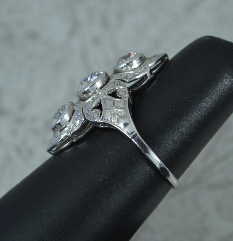 Beautiful Edwardian 2.1ct Old Cut Diamond and Platinum Trilogy Panel ...