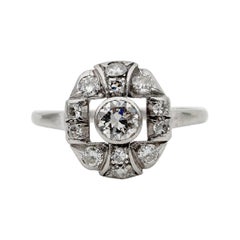 Antique Beautiful Edwardian .95 Carat G/H VVS Diamond Platinum Rare Ring