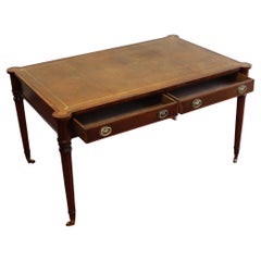 Beautiful Edwardian Large Leather Top Writing Desk