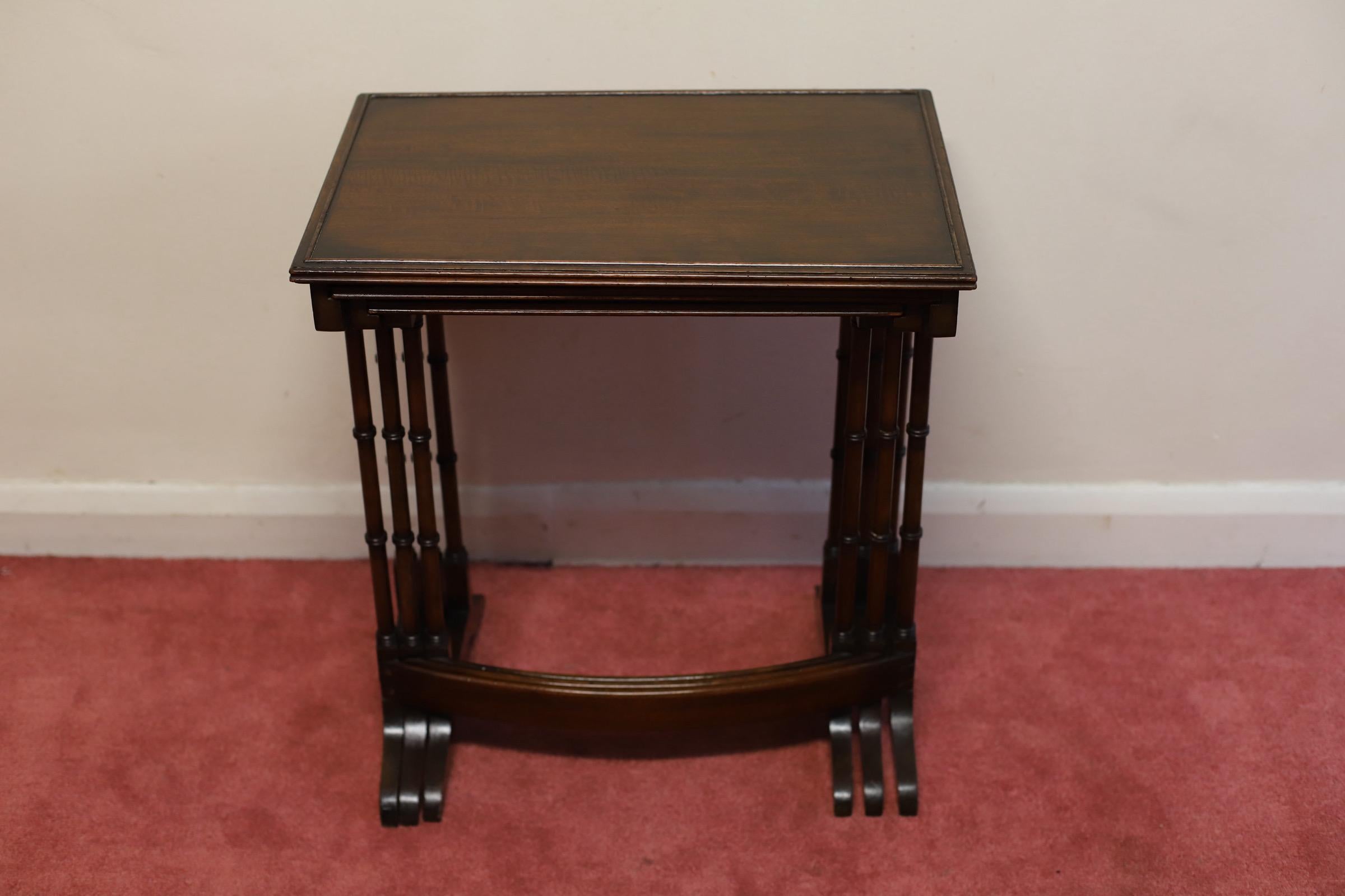 Beautiful Edwardian Nest of Three Tables For Sale 8
