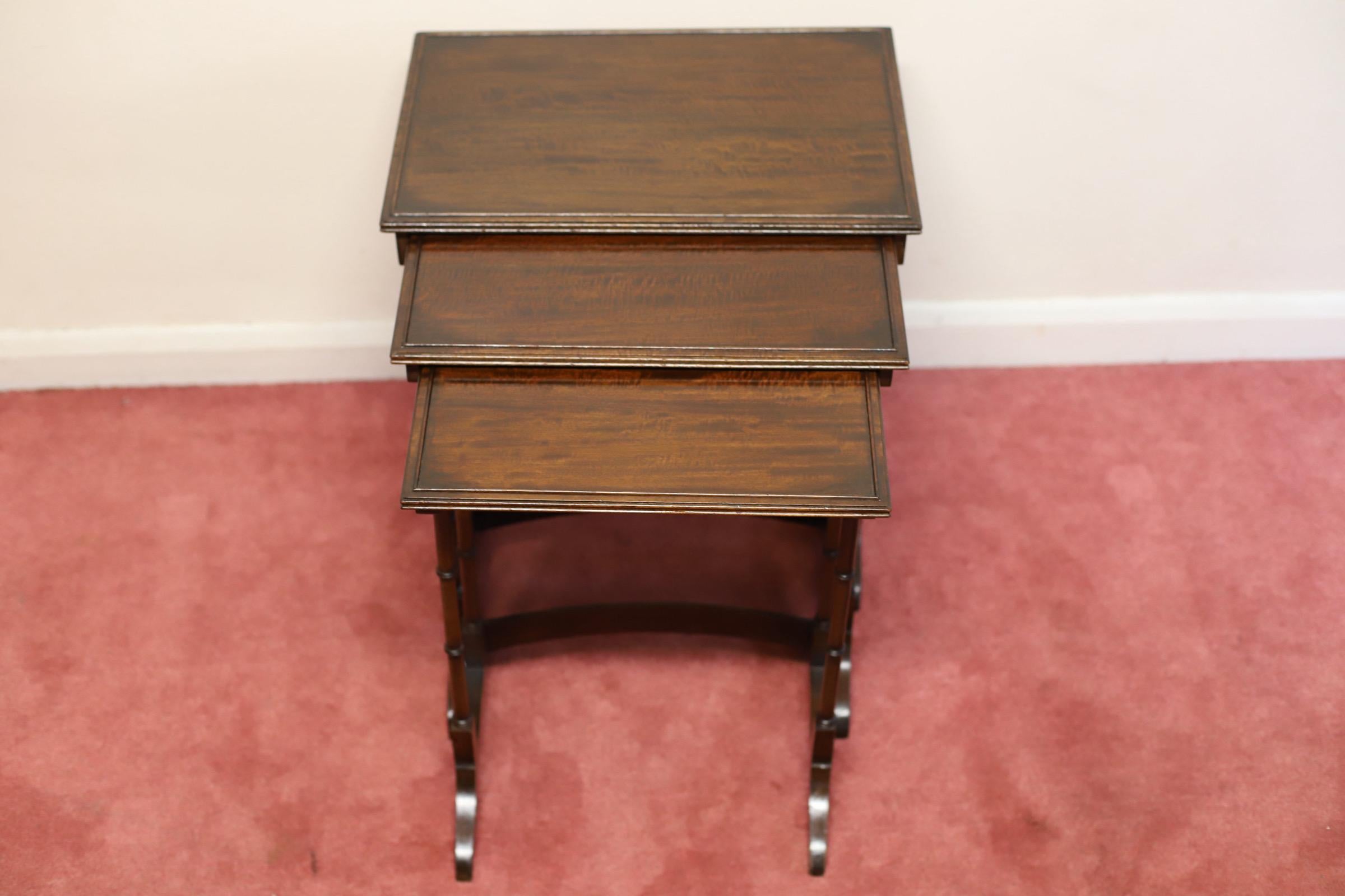 Beautiful Edwardian Nest of Three Tables For Sale 2