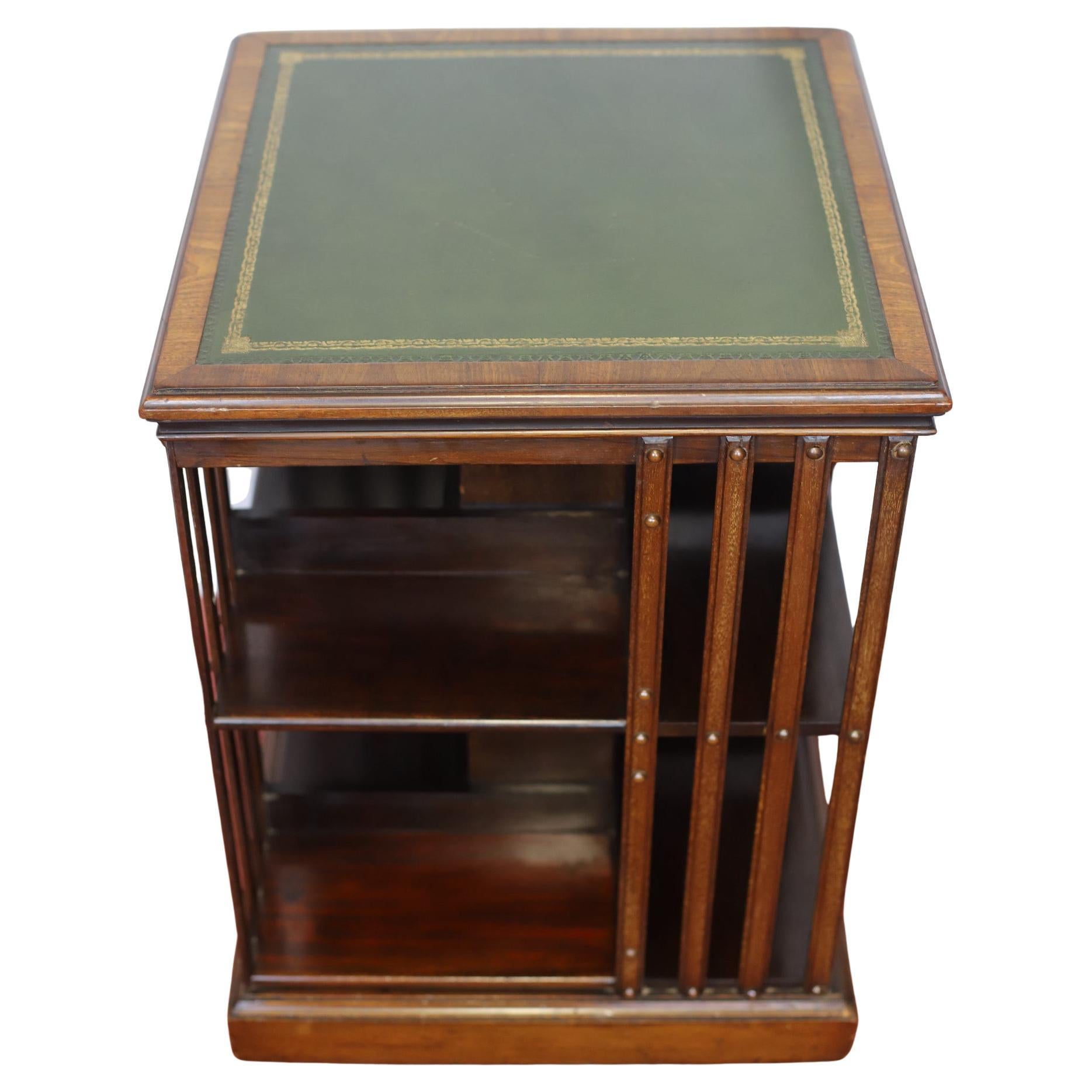 Beautiful Edwardian Walnut Revolving Bookcase