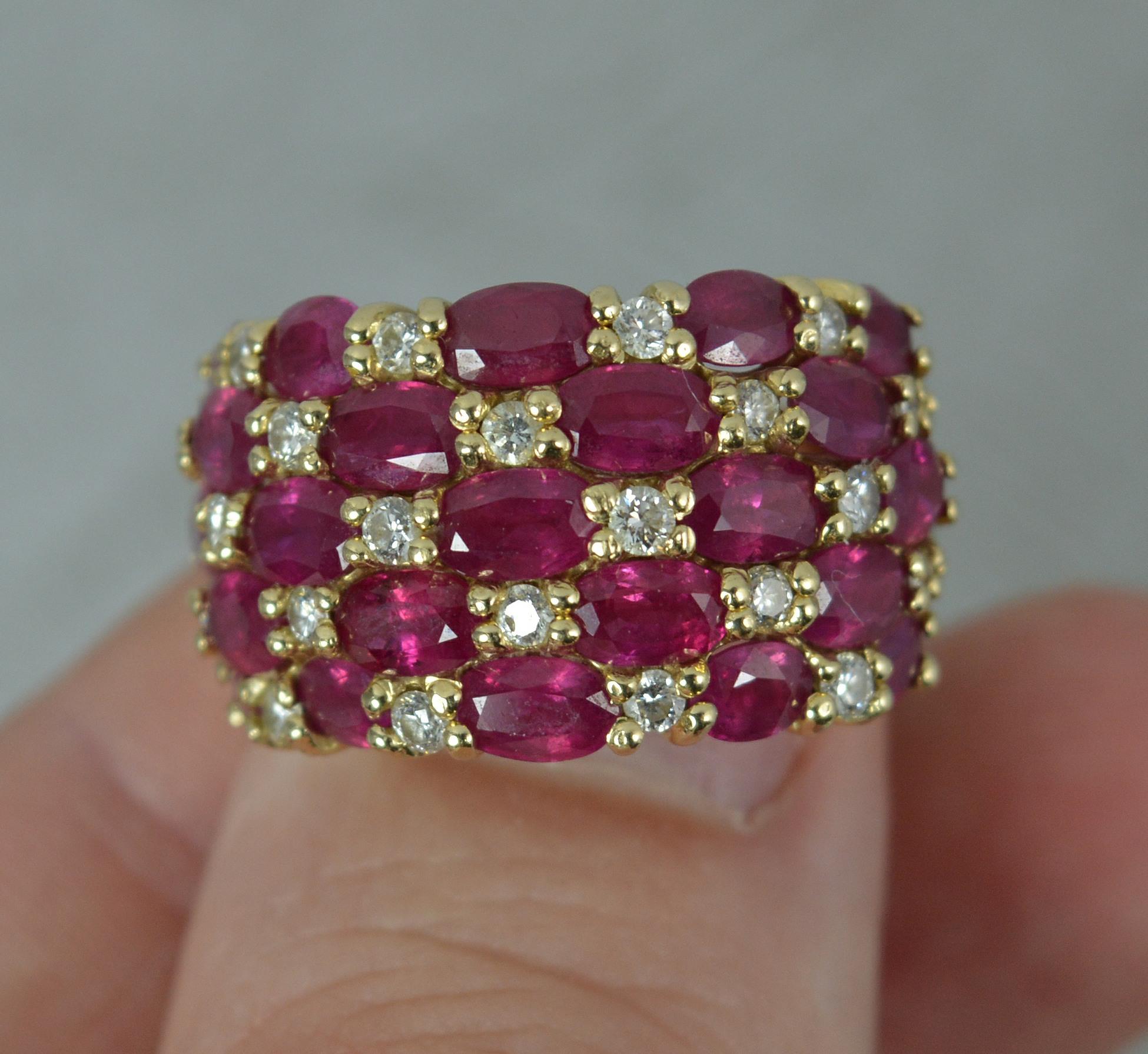 Beautiful EFFY 14ct Gold Ruby and Diamond Cluster Ring 4