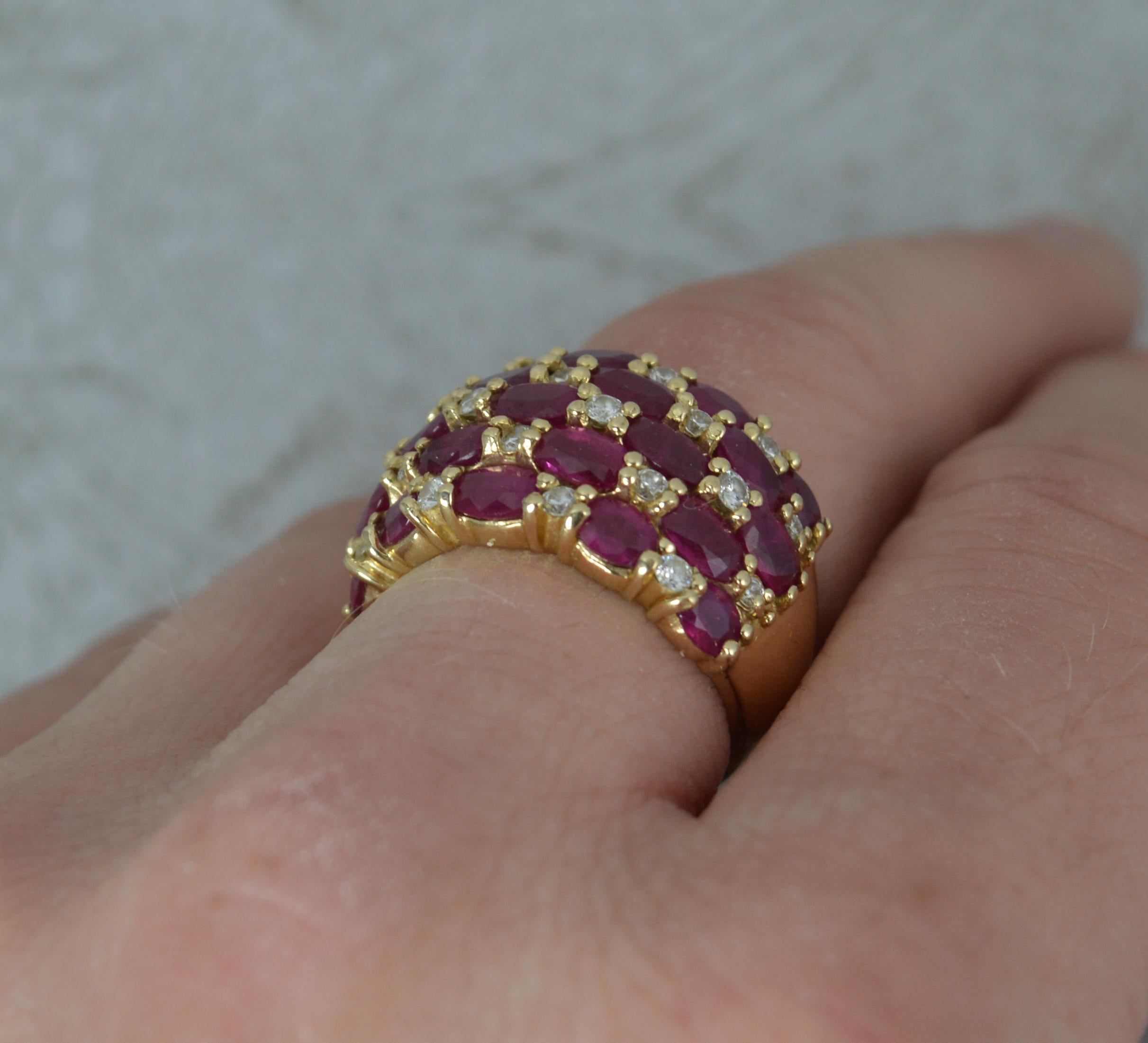 Contemporary Beautiful EFFY 14ct Gold Ruby and Diamond Cluster Ring