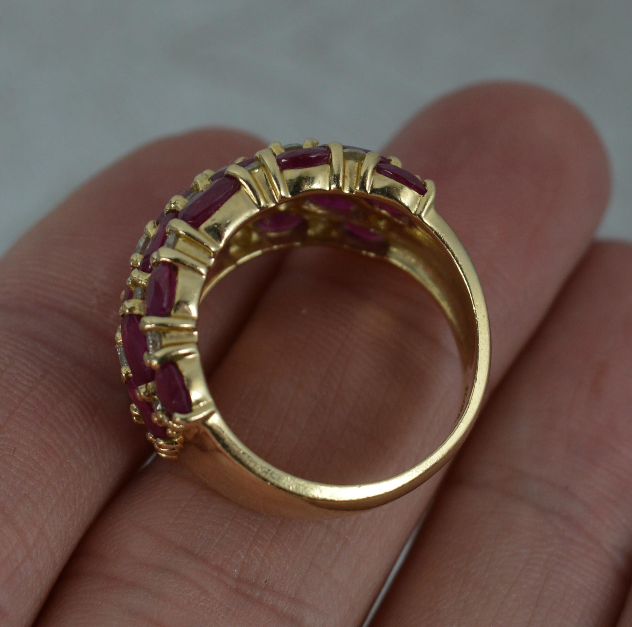 Oval Cut Beautiful EFFY 14ct Gold Ruby and Diamond Cluster Ring