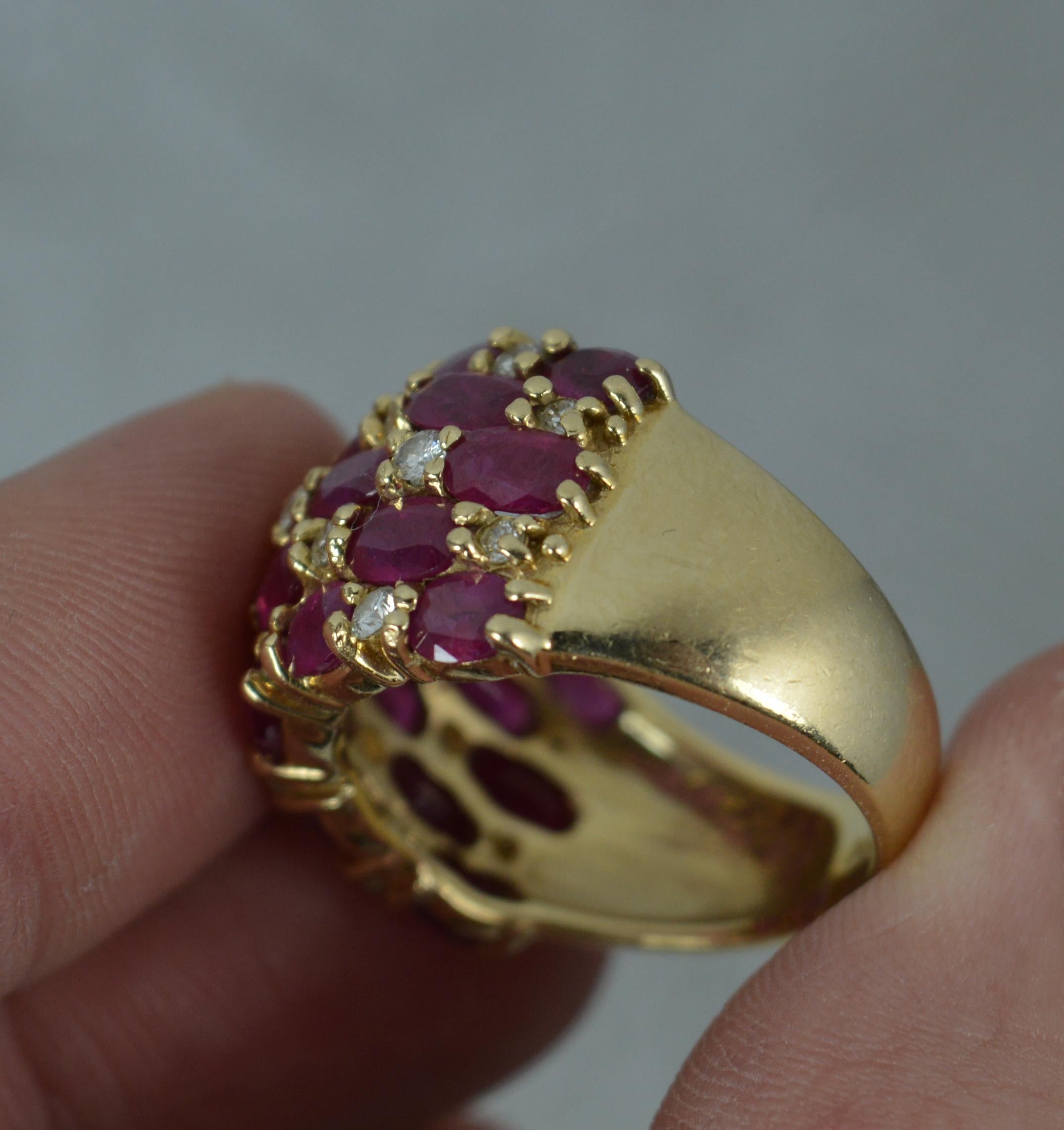 Beautiful EFFY 14ct Gold Ruby and Diamond Cluster Ring In Excellent Condition In St Helens, GB