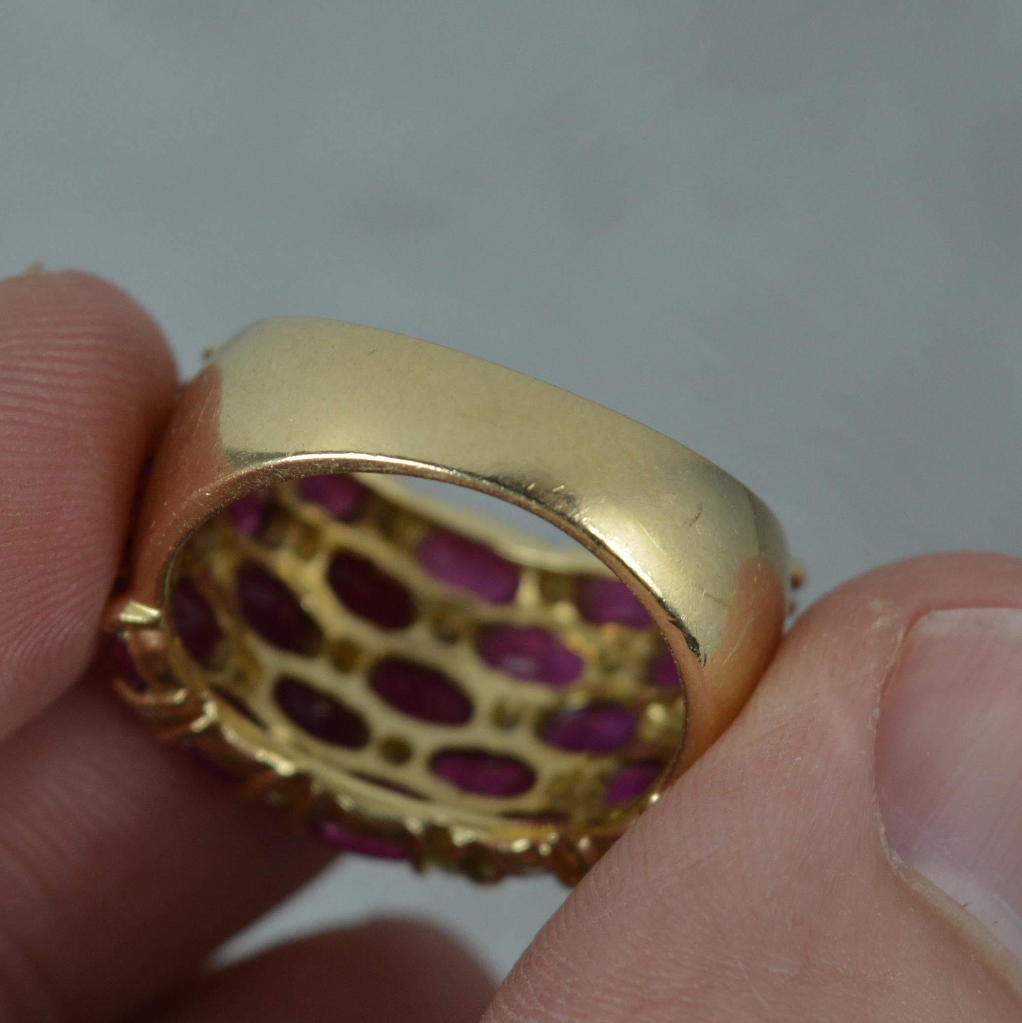 Women's Beautiful EFFY 14ct Gold Ruby and Diamond Cluster Ring
