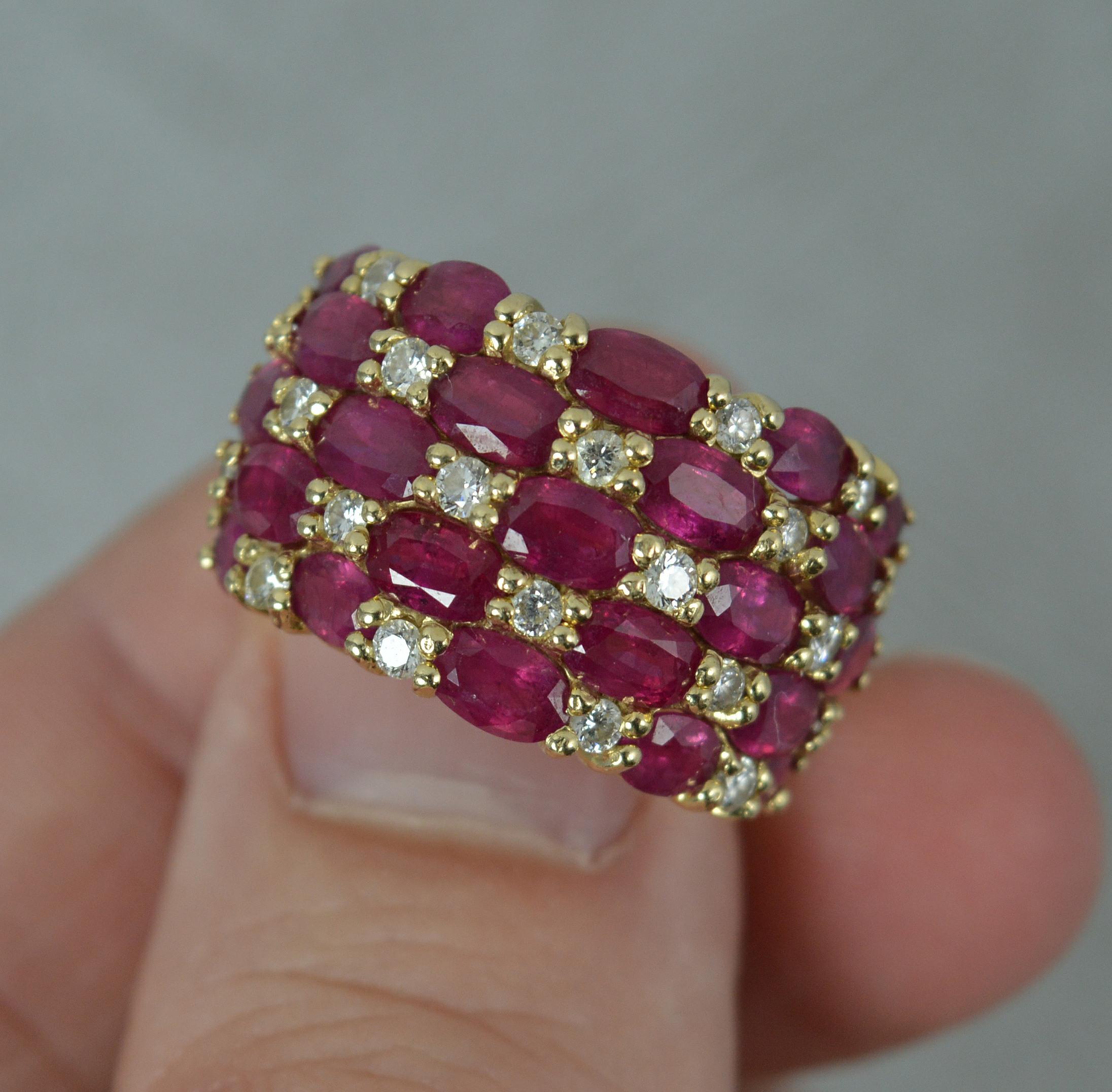 Beautiful EFFY 14ct Gold Ruby and Diamond Cluster Ring 3