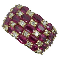 Schöner EFFY 14 Karat Gold Rubin und Diamant Cluster-Ring