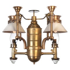 Beautiful Electrified Adams and Westlake Rail Car Center Lamp