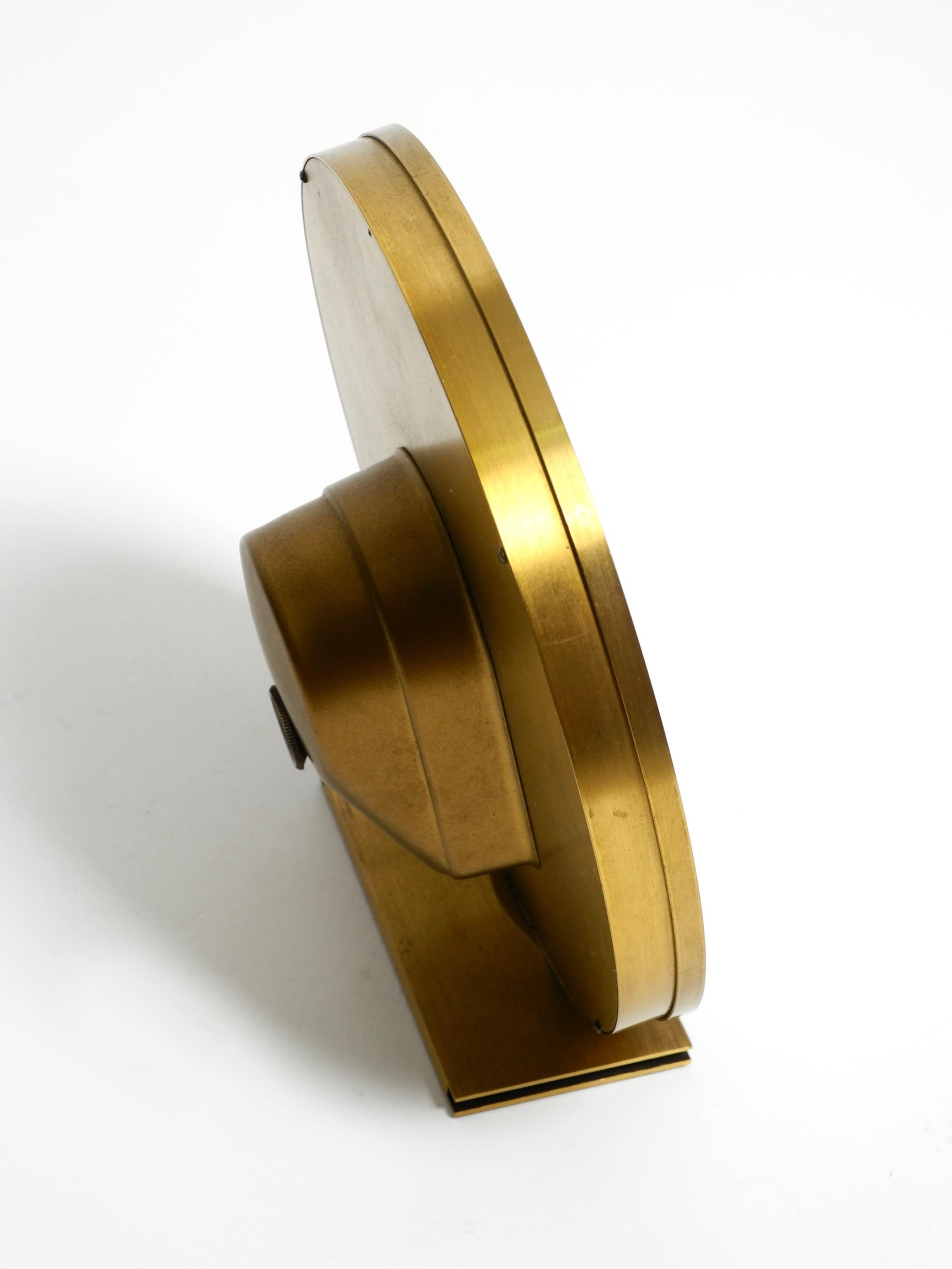 Beautiful elegant  1960s solid brass table clock by Kienzle with original box For Sale 1