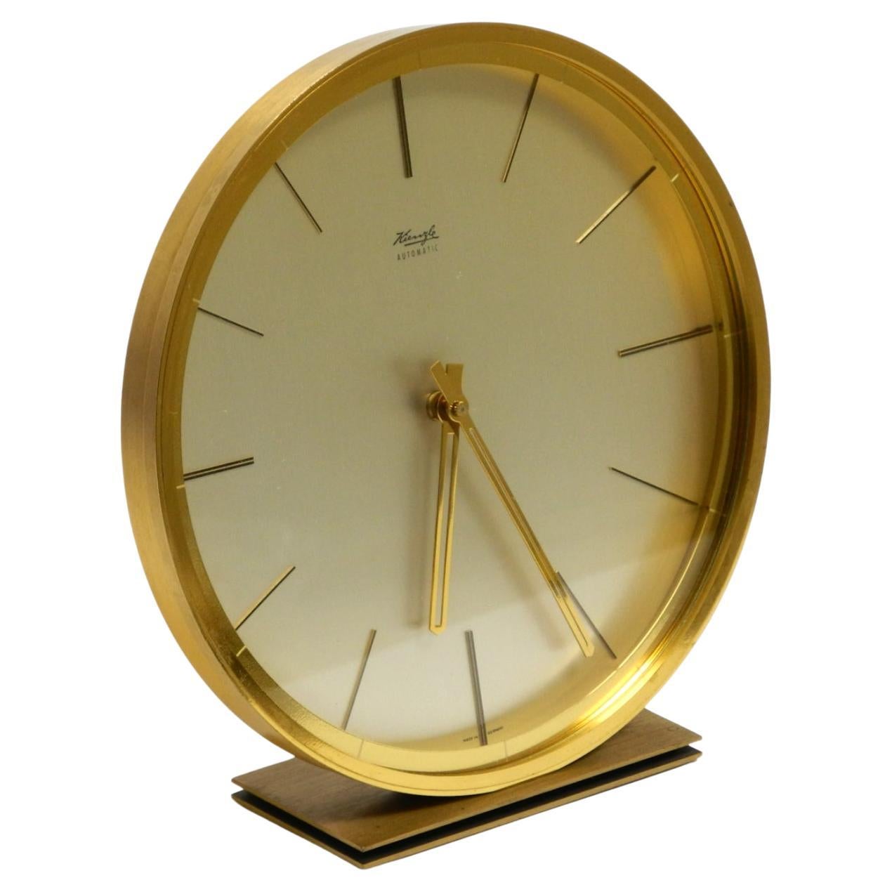 Beautiful elegant  1960s solid brass table clock by Kienzle with original box