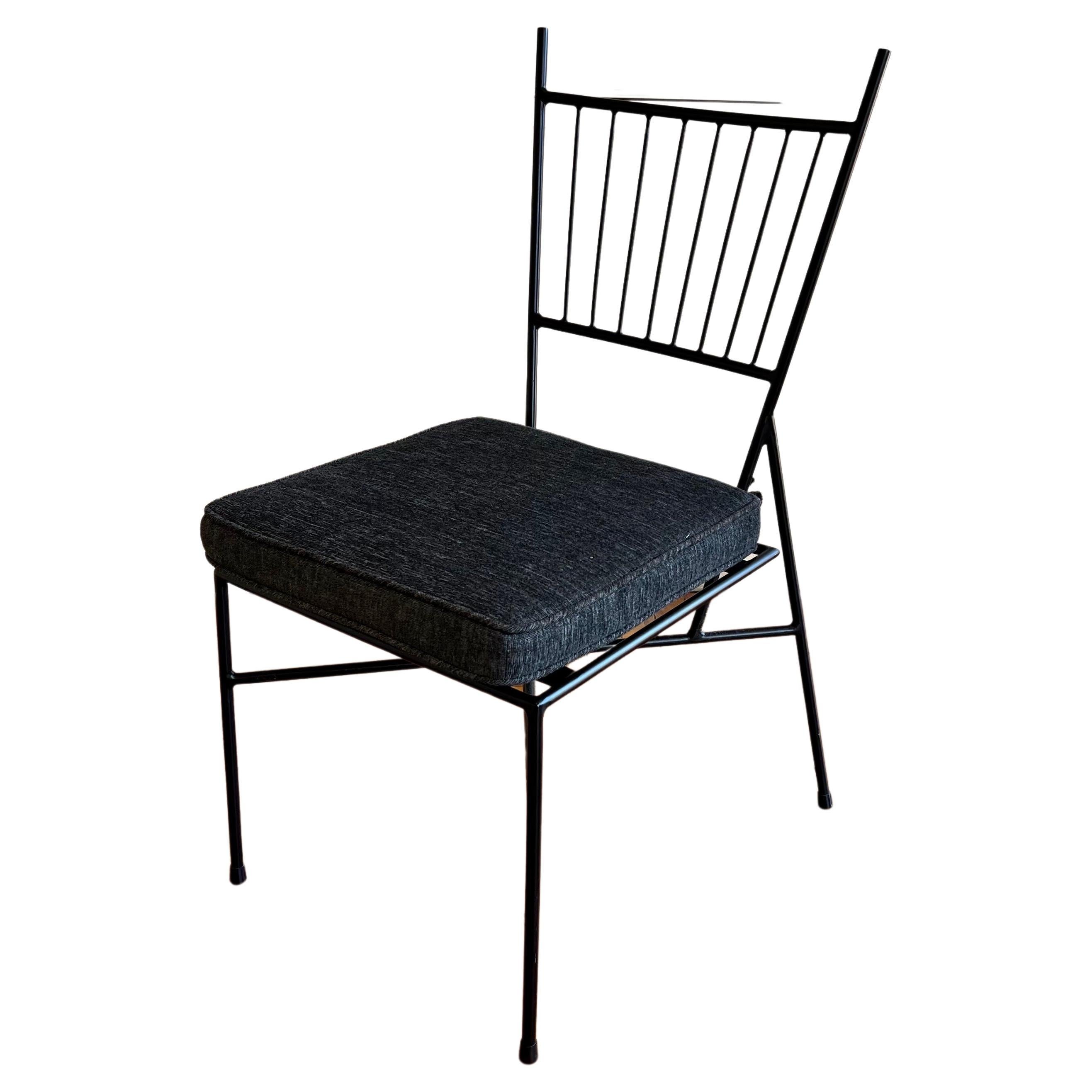 Beautiful Elegant American Mid Century Modern Iron Chair by Paul McCobb For Sale