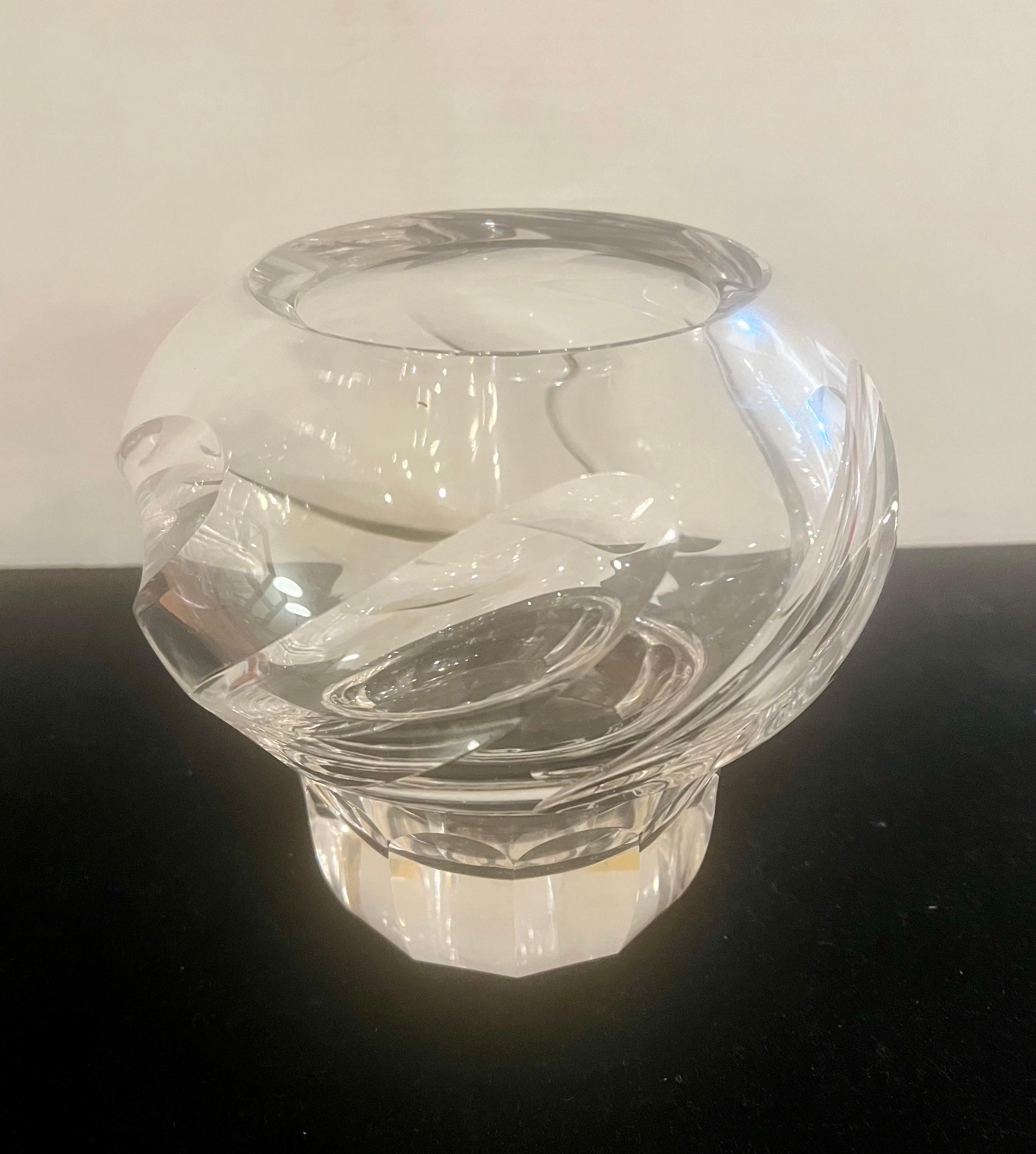 American Classical Beautiful Elegant Crystal Vase by Moser Stamped For Sale