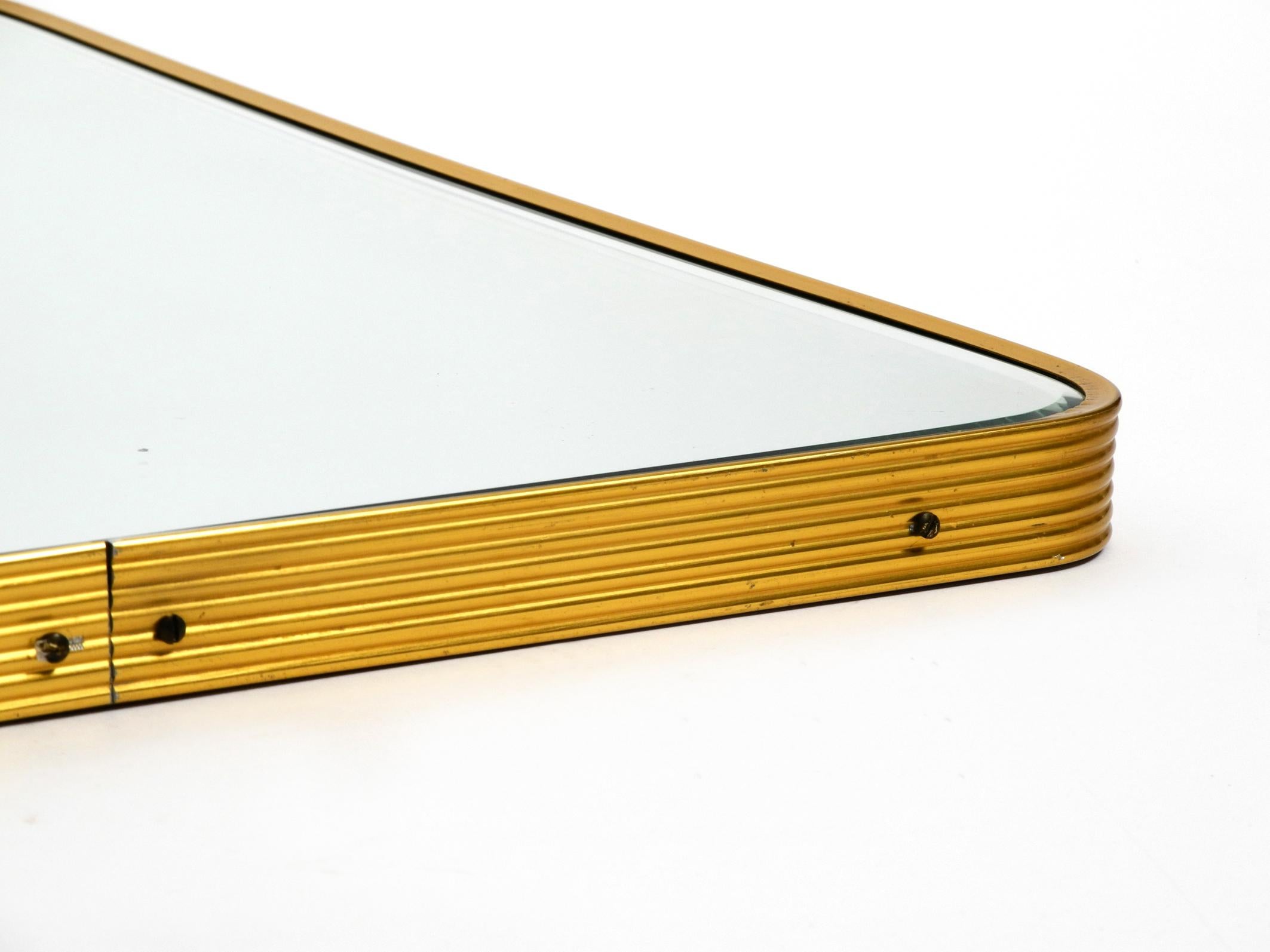 Beautiful Elegant Italian Mid-Century Modern Wall Mirror with a Brass Frame 3