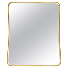 Beautiful Elegant Italian Mid-Century Modern Wall Mirror with a Brass Frame