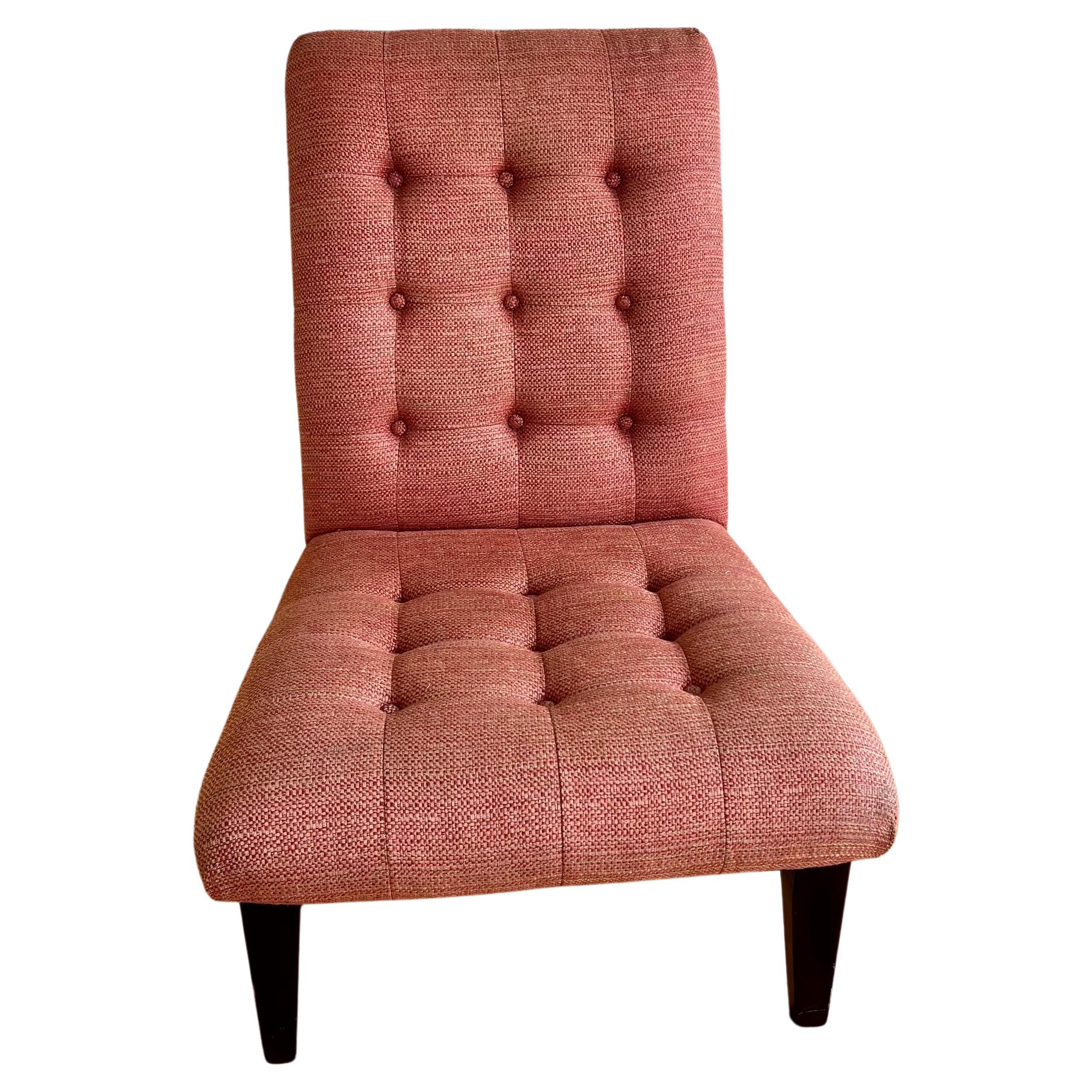 Mid-Century Modern Beautiful Elegant Single Upholstered Slipper Chair by Robert Allen