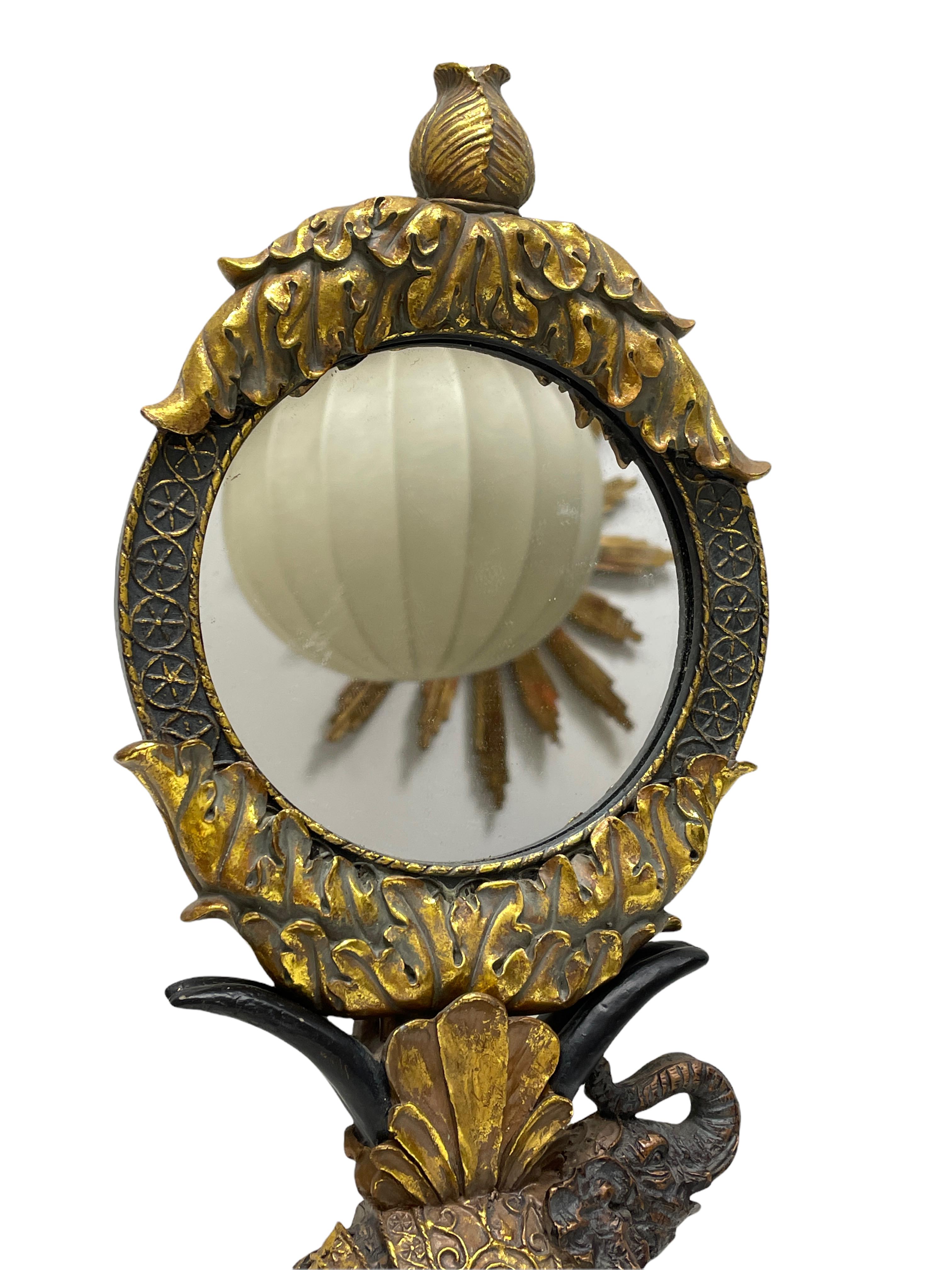 Beautiful Elephant Stand Vanity Table Mirror circa 1980s Germany In Good Condition In Nuernberg, DE