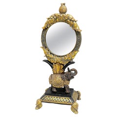 Beautiful Elephant Stand Vanity Table Mirror circa 1980s Germany